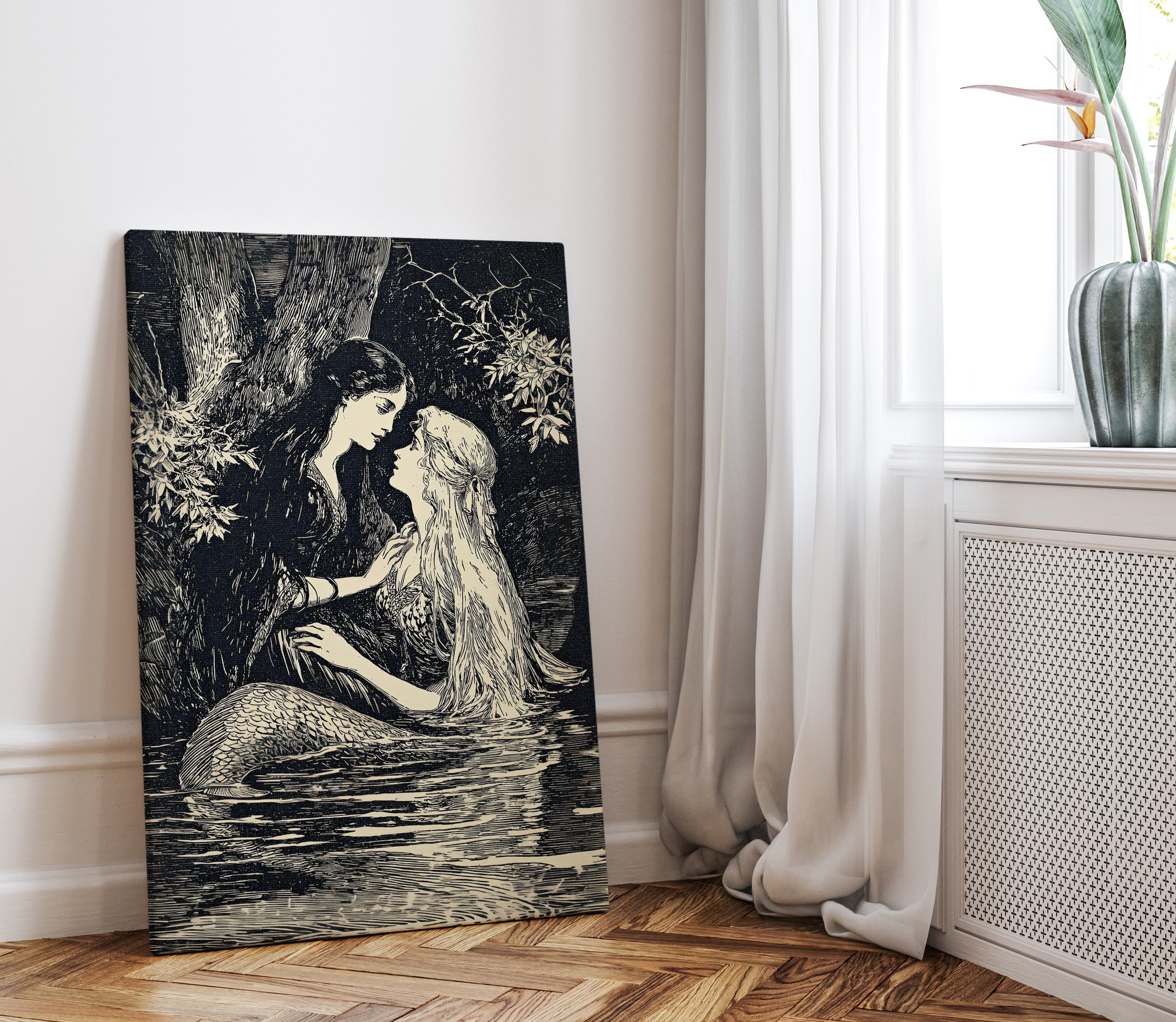 .75" Matte Canvas - Mermaid Fairy Midnight Kiss