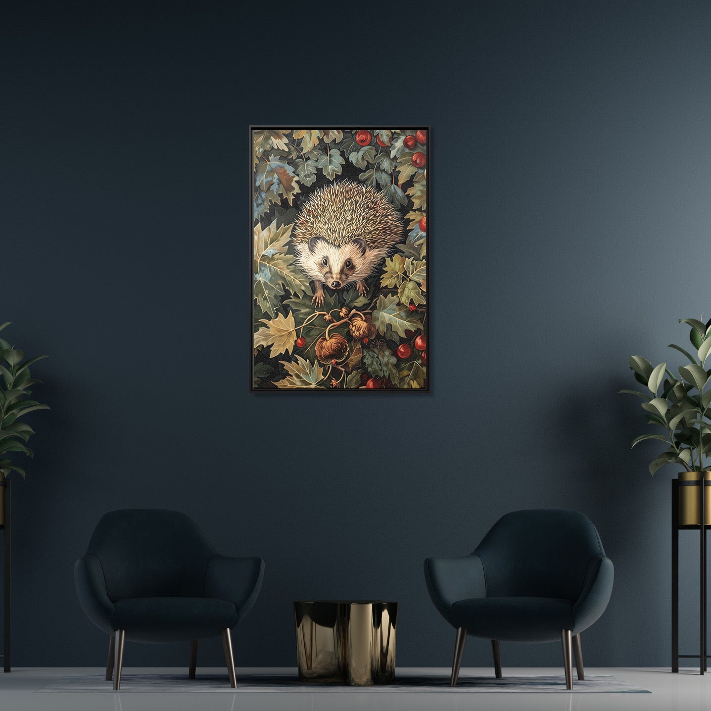 Framed Canvas - Woodland Hedgehog Hideaway