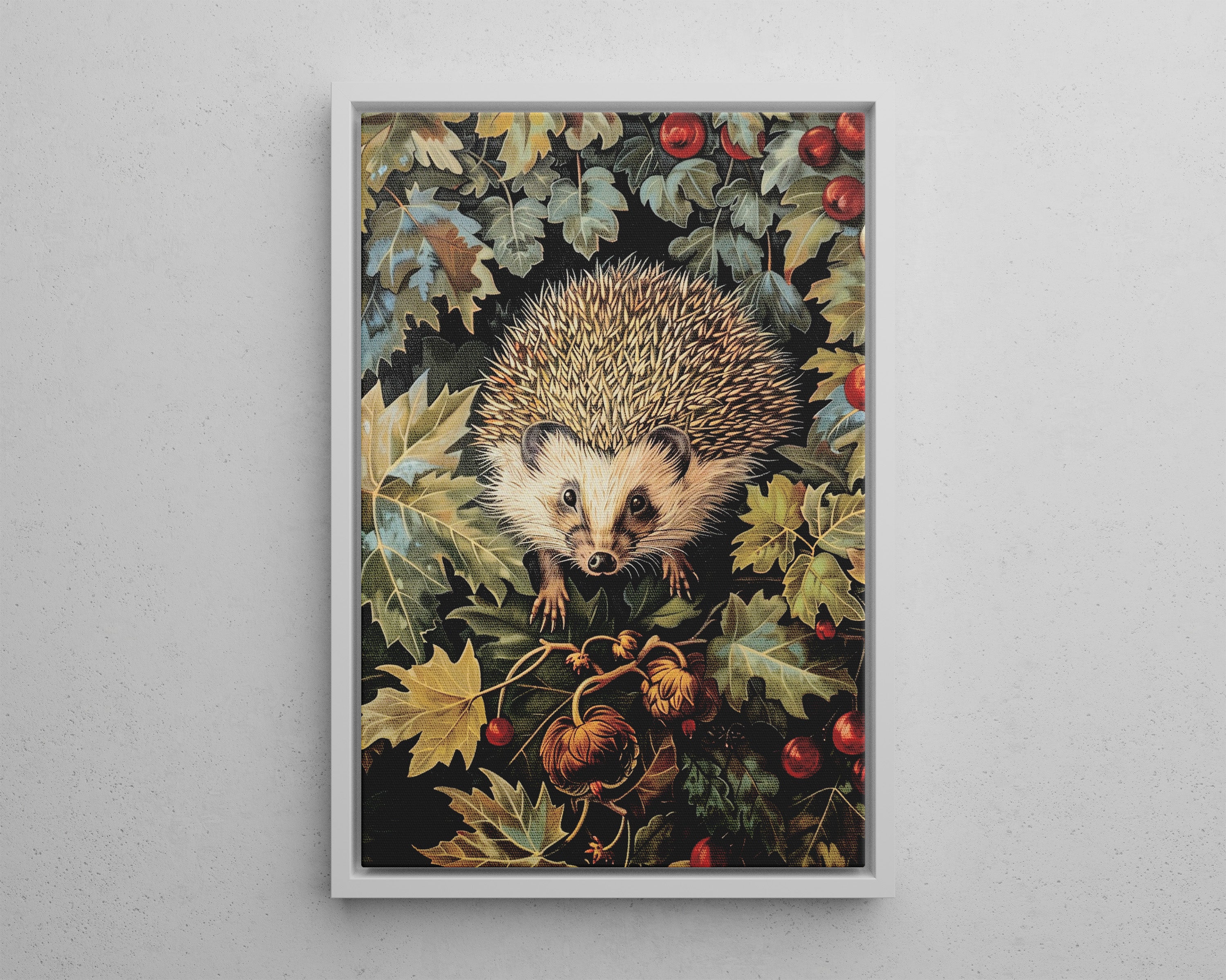 Framed Canvas - Woodland Hedgehog Hideaway
