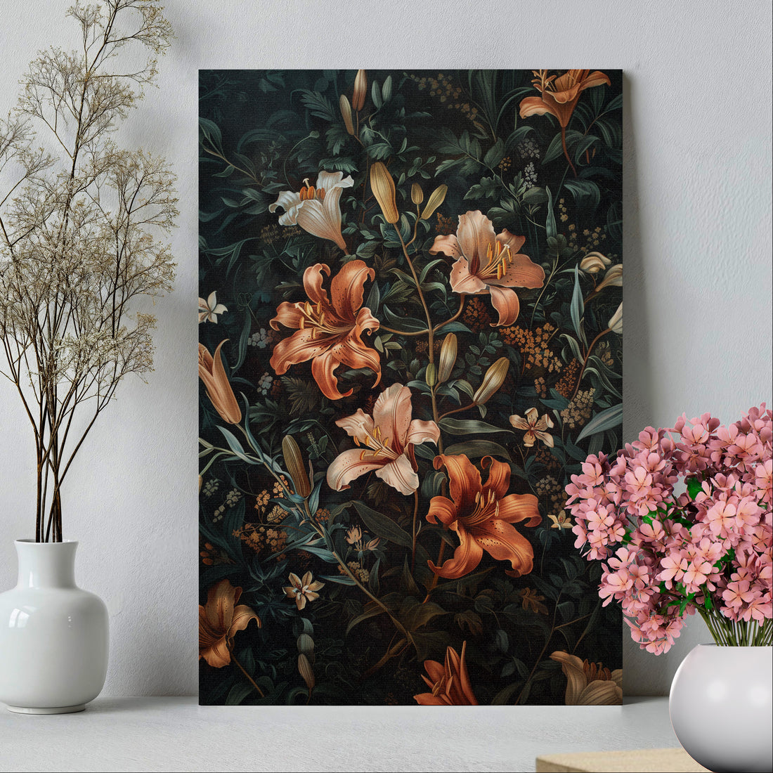 .75" Matte Canvas - Elegant Blooming Lilies