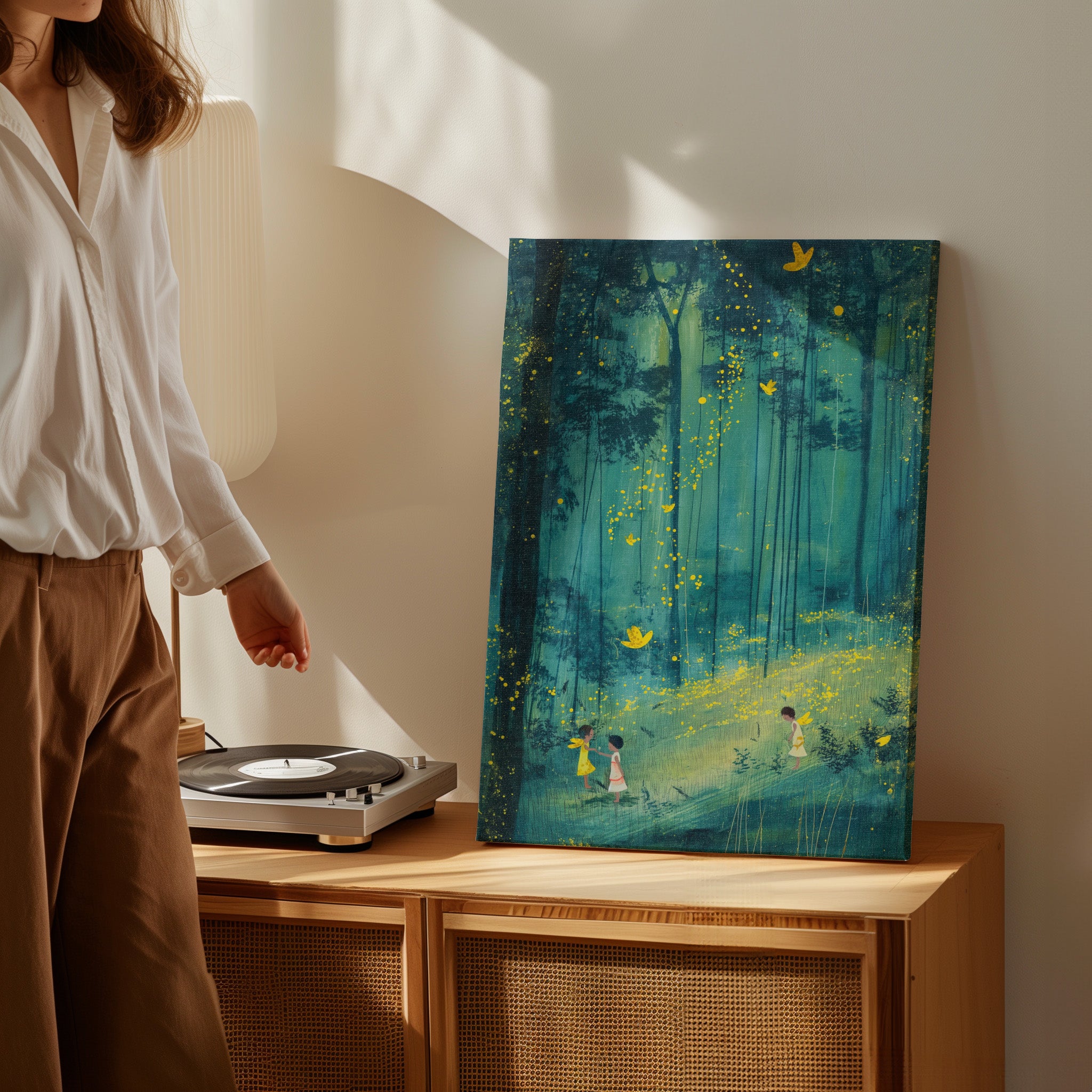 .75" Matte Canvas - Enchanted Firefly Forest