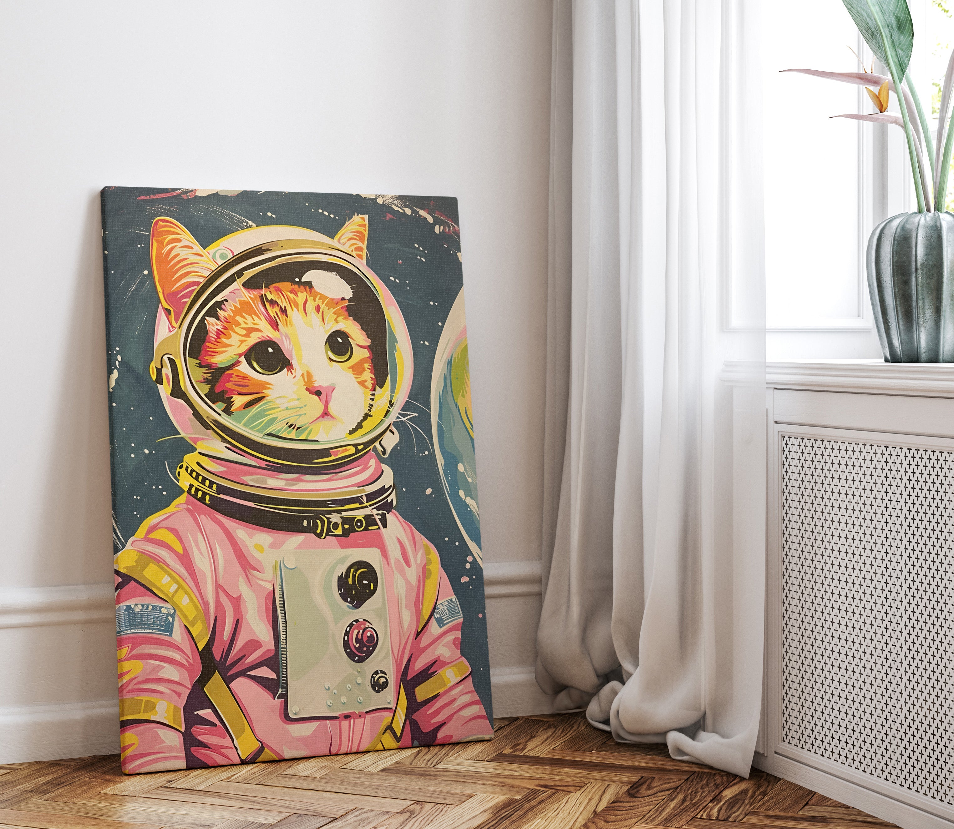 .75" Matte Canvas - Catstronaut Pink Mission