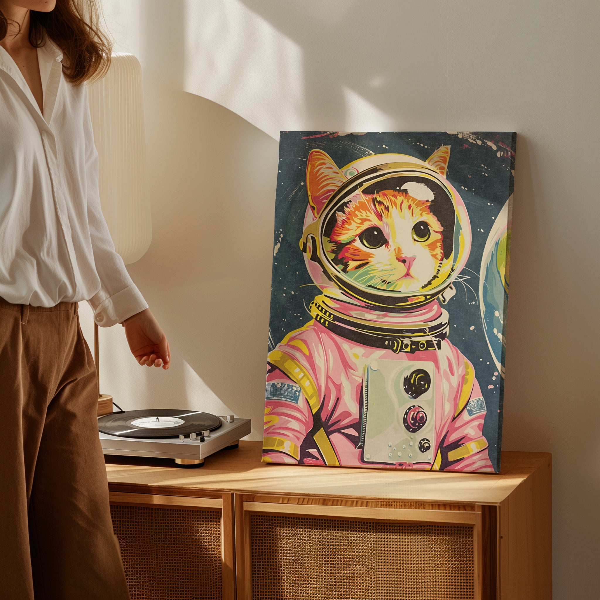 .75" Matte Canvas - Catstronaut Pink Mission