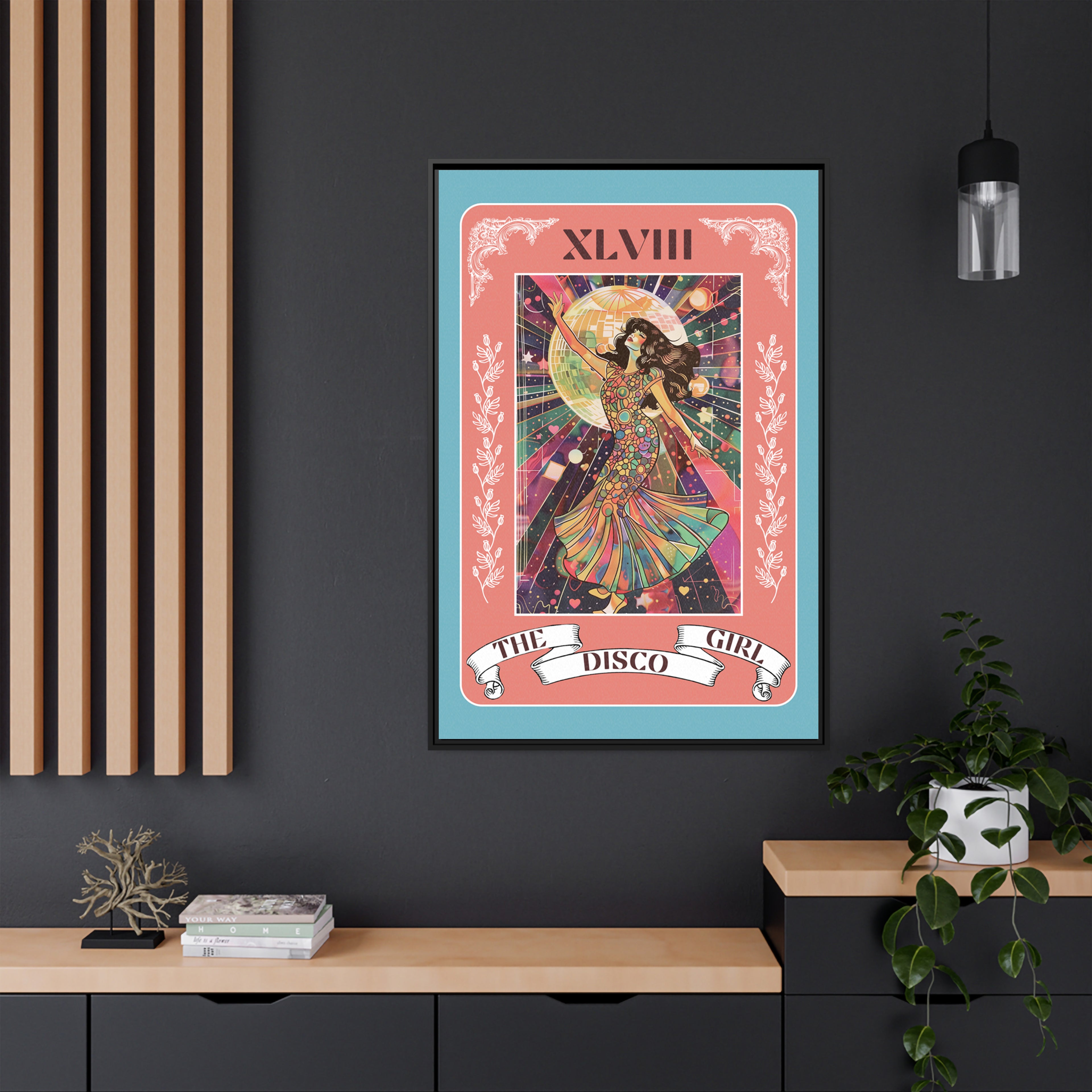 Framed Canvas - The Disco Girl