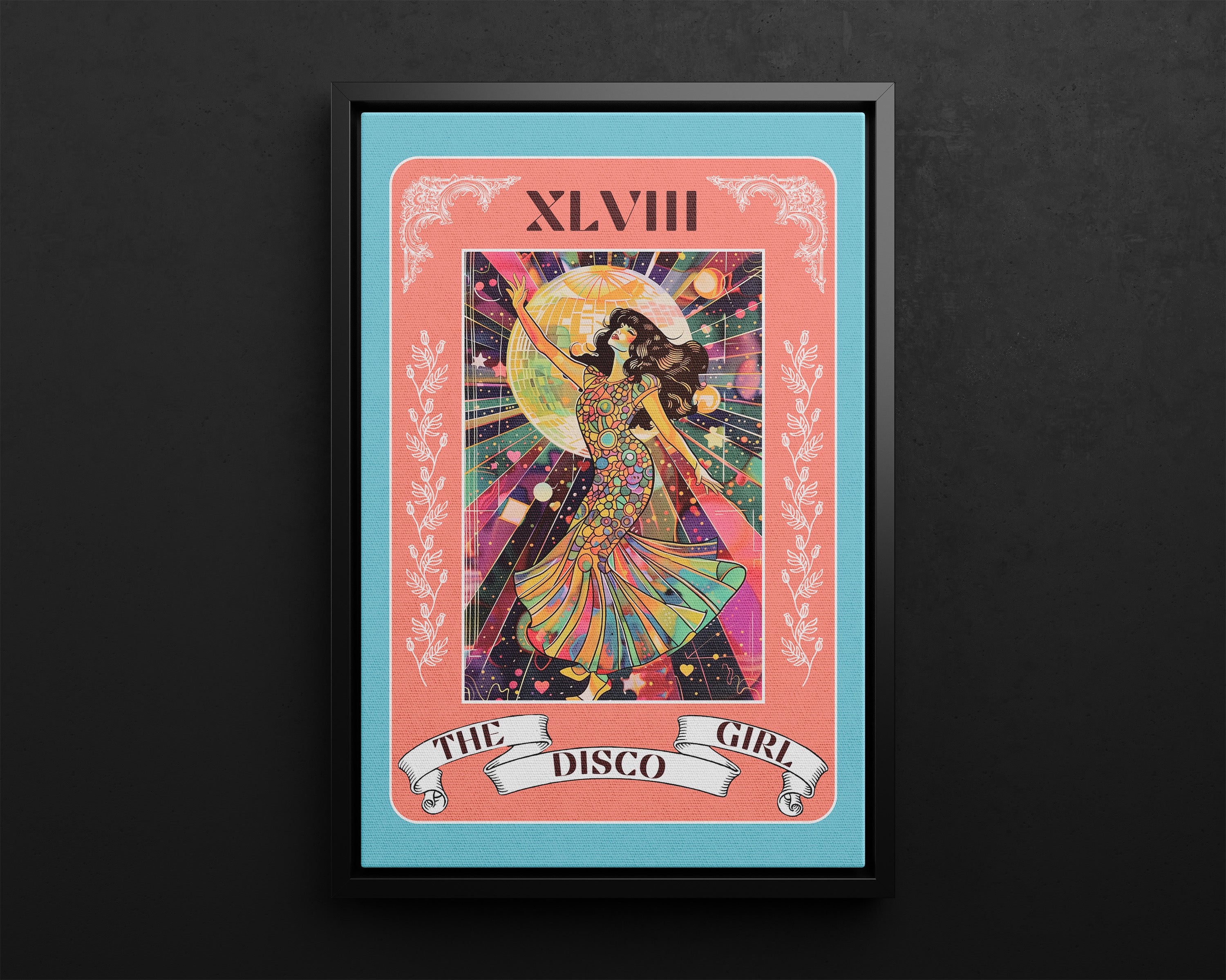 Framed Canvas - The Disco Girl