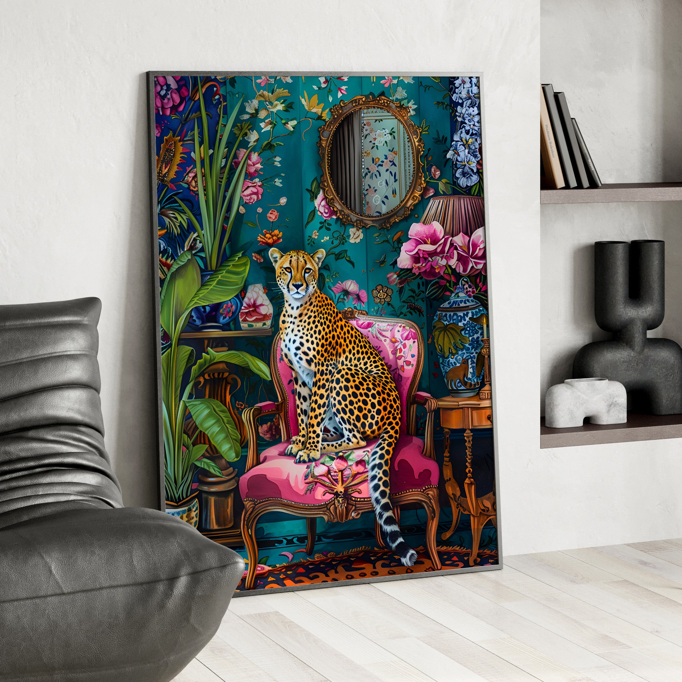 Framed Paper Print - Regal Cheetah Reverie