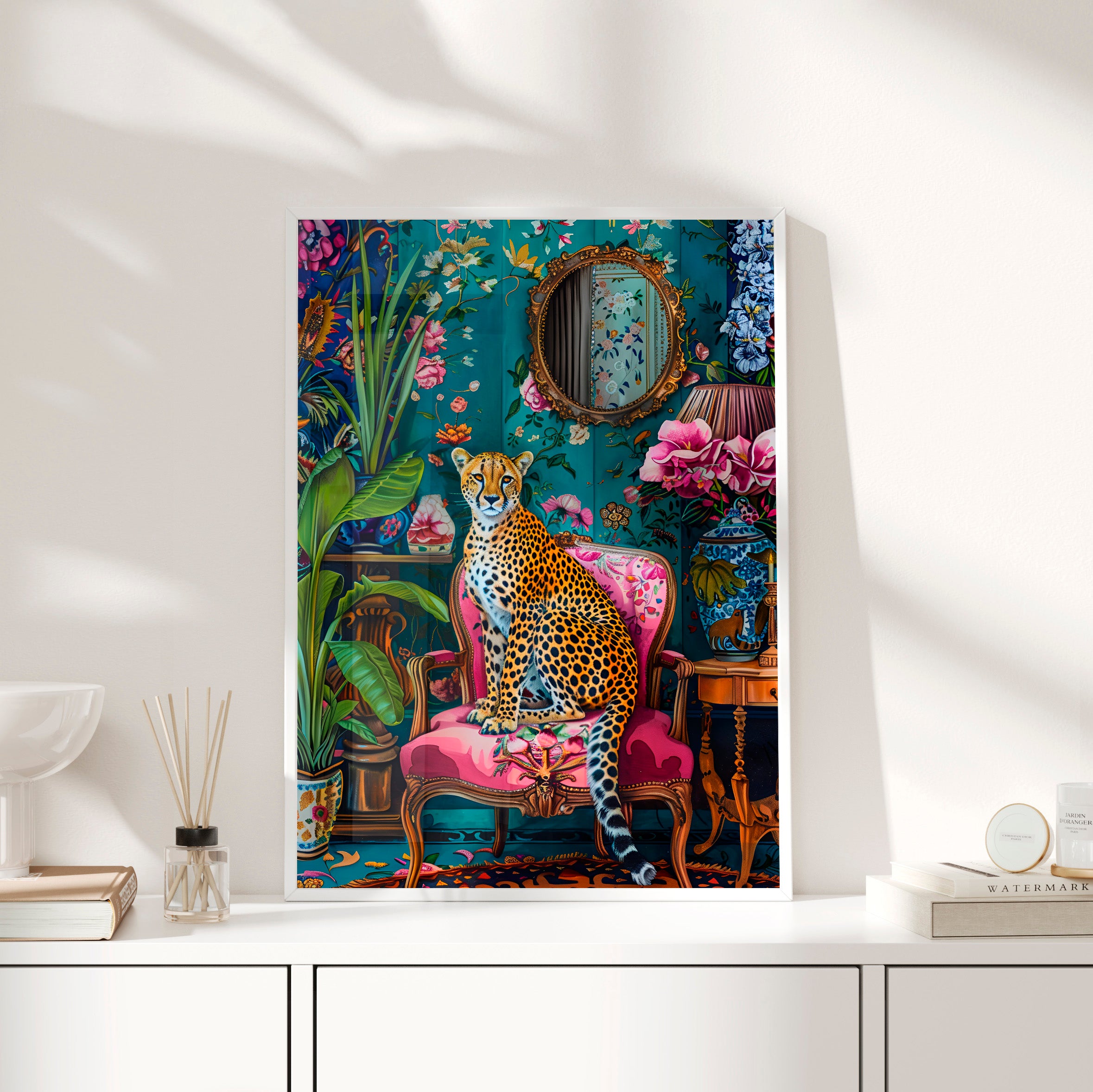 Framed Paper Print - Regal Cheetah Reverie