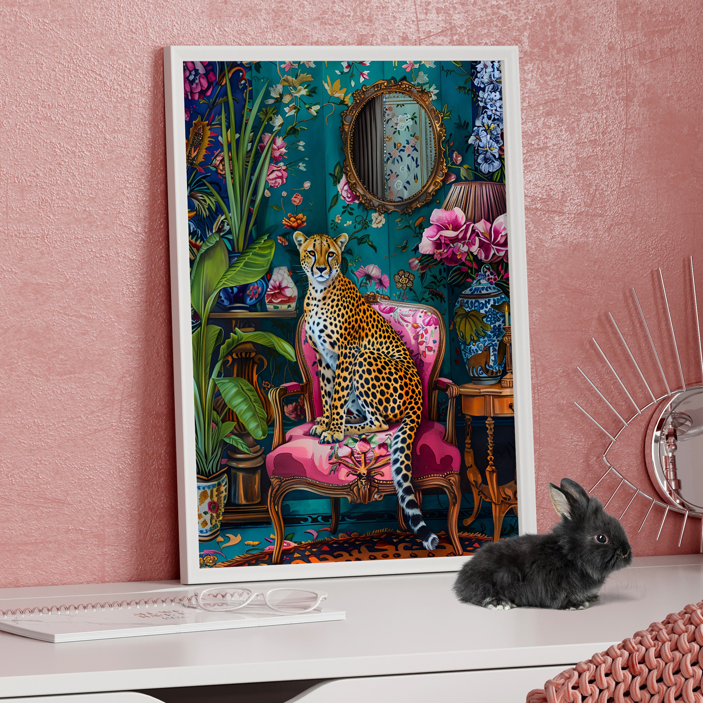 Framed Paper Print - Regal Cheetah Reverie