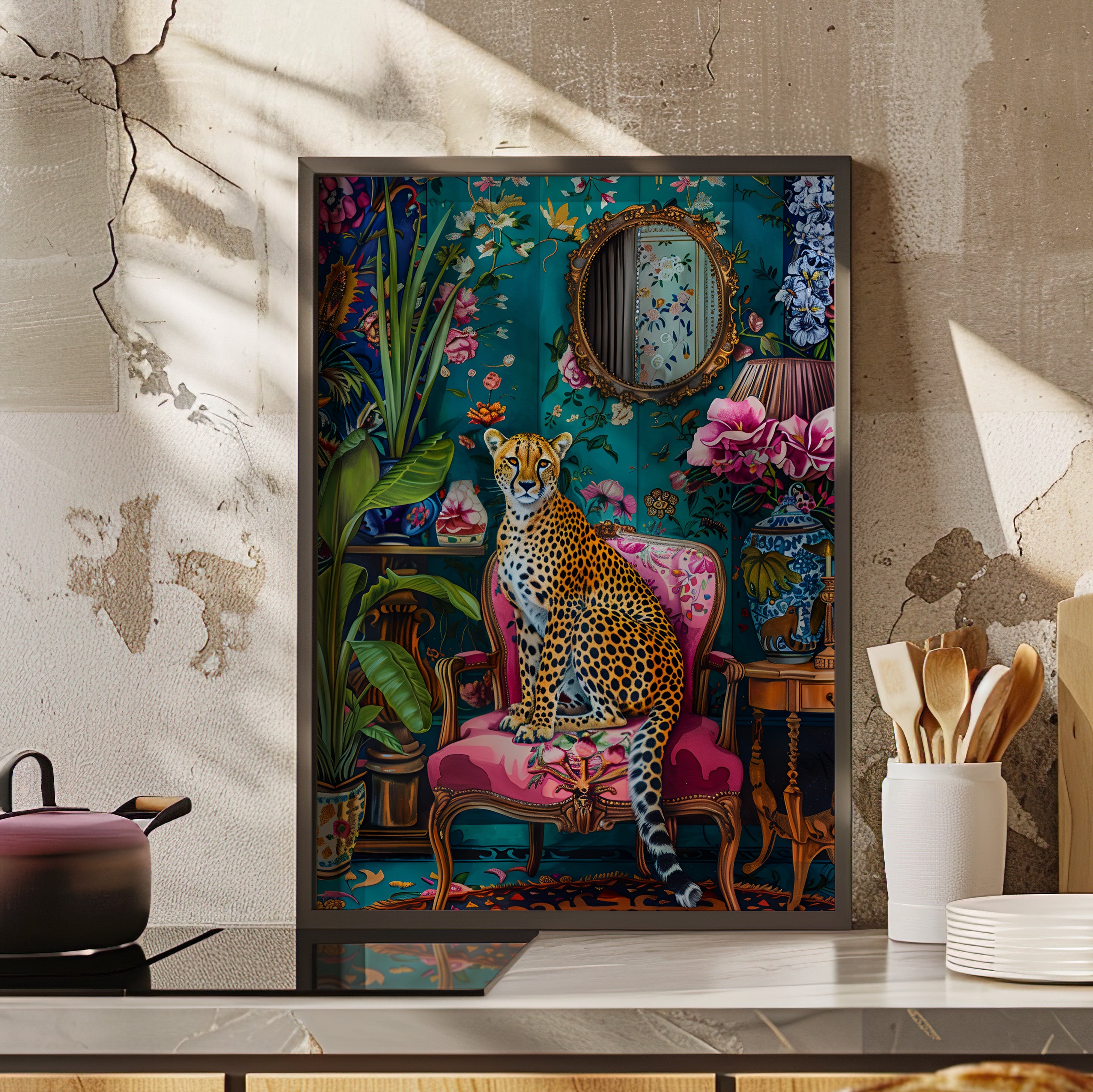 Framed Paper Print - Regal Cheetah Reverie