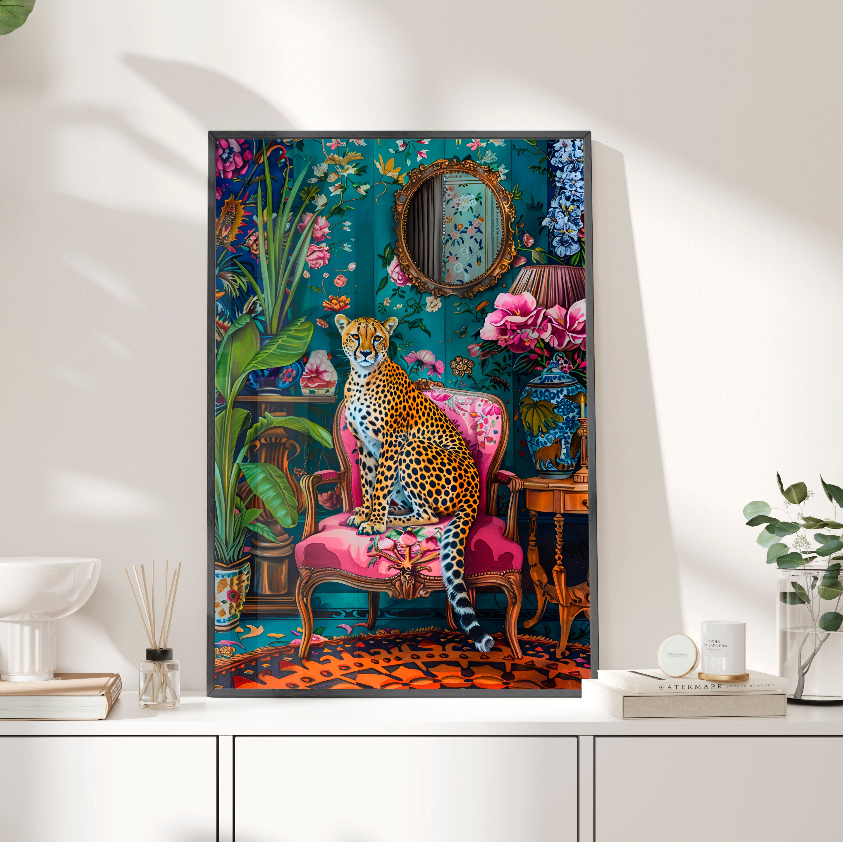 Framed Paper Print - Regal Cheetah Reverie