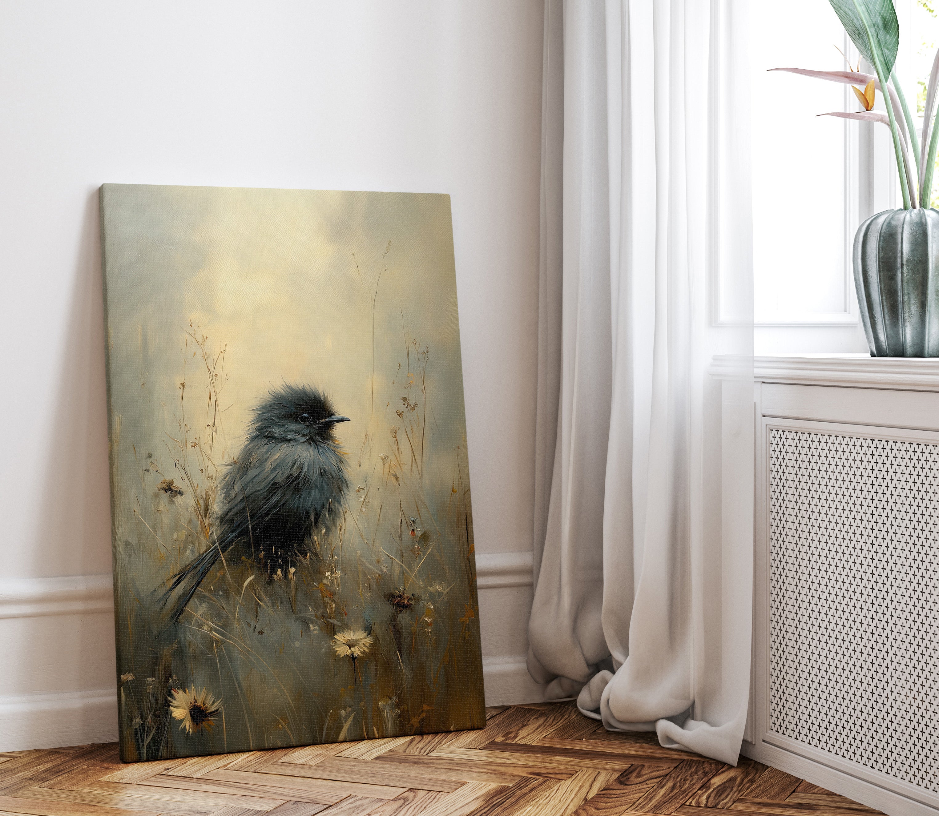 1.25" Matte Canvas - Golden Meadow Bird