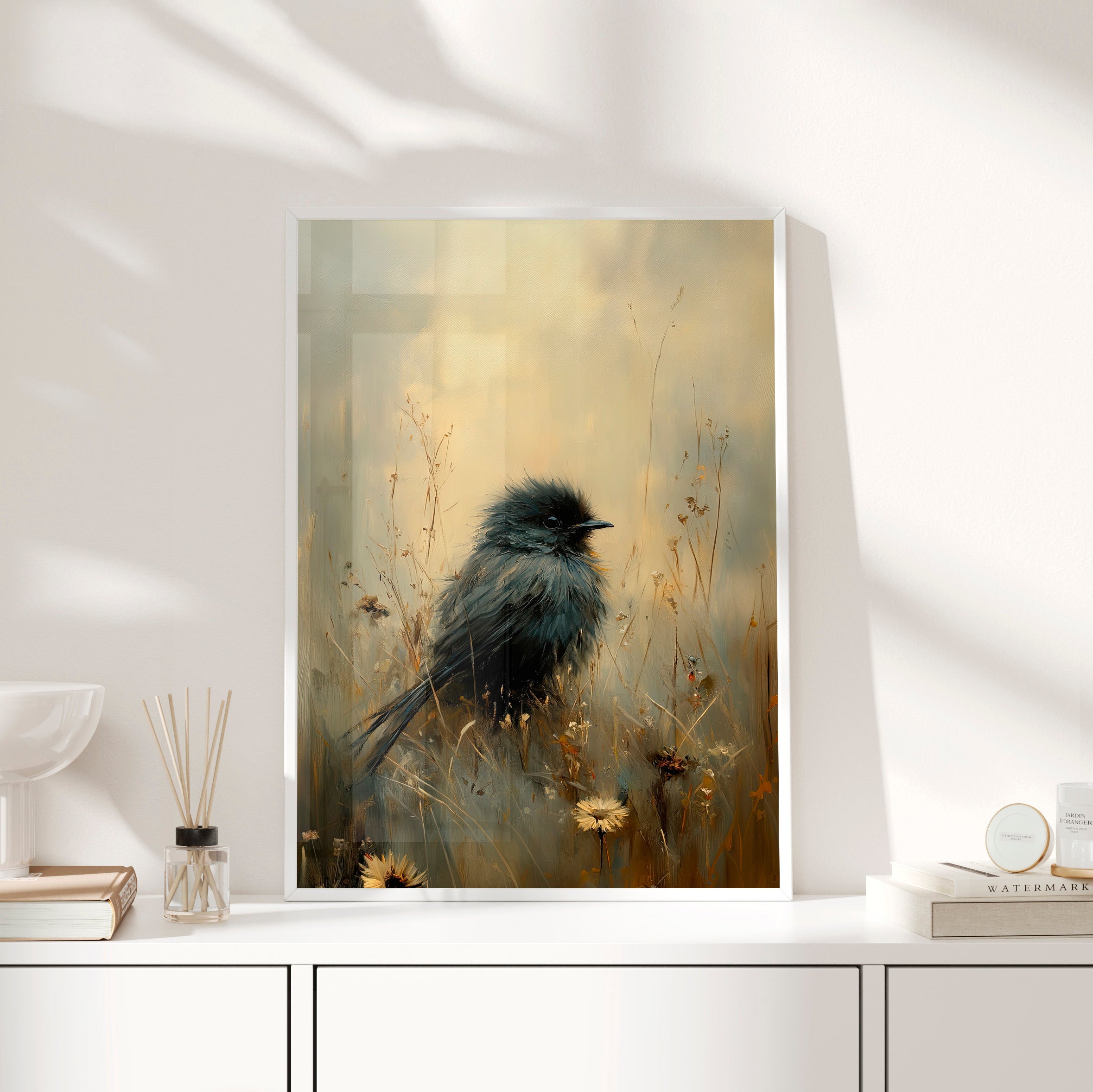 Framed Paper Print - Golden Meadow Bird