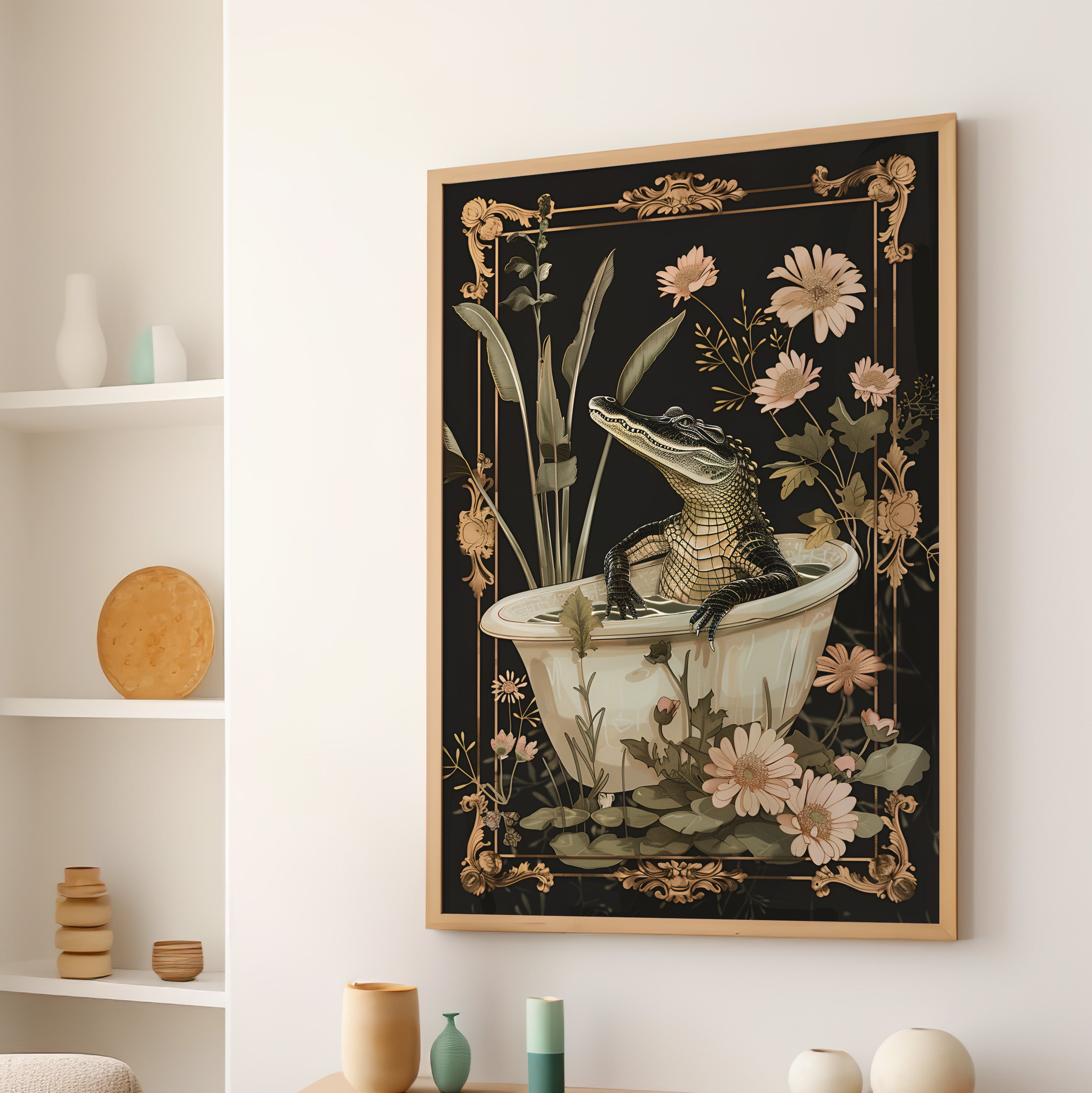 Crocodile in Bloom Bath Bliss