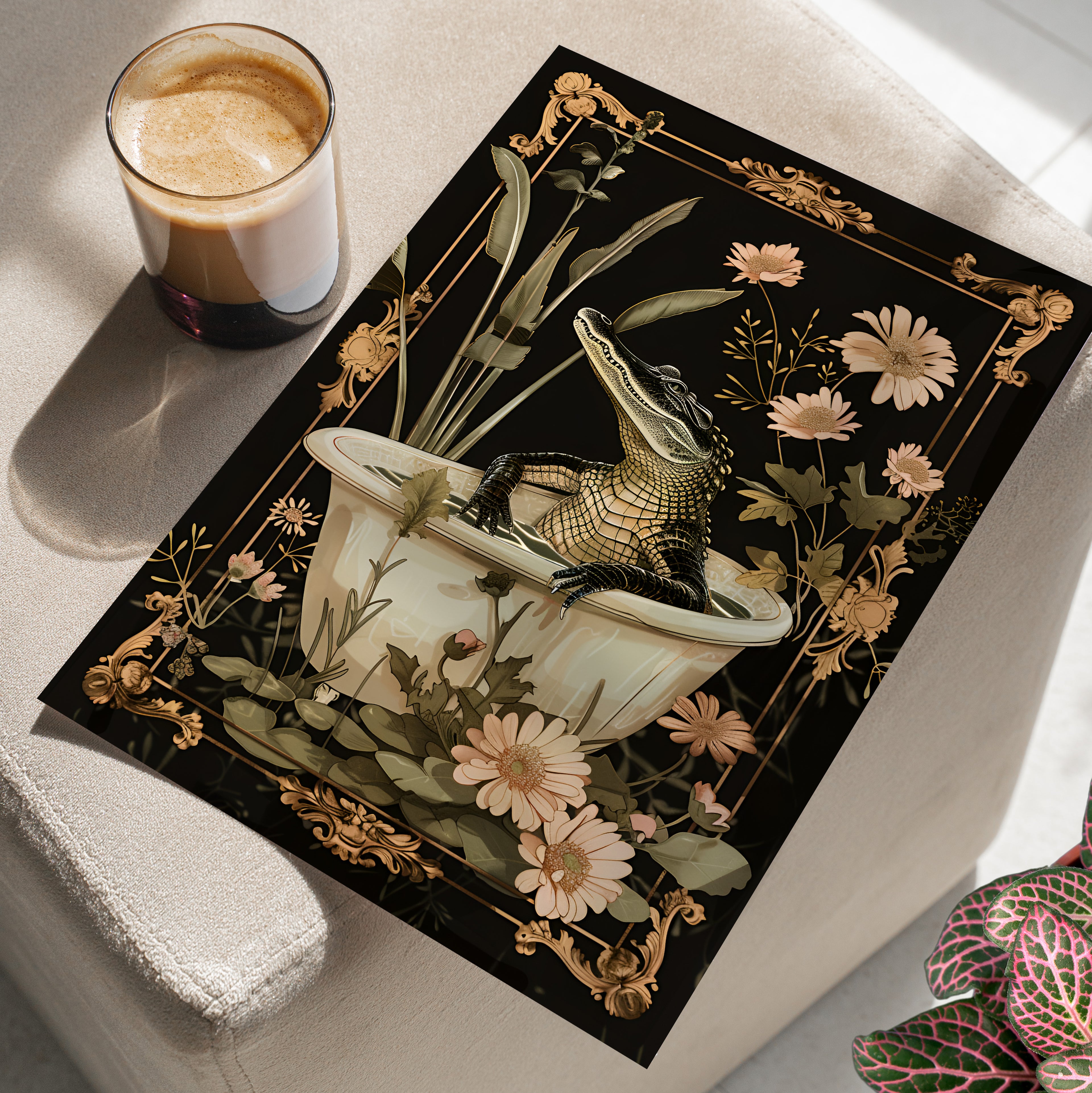 Crocodile in Bloom Bath Bliss