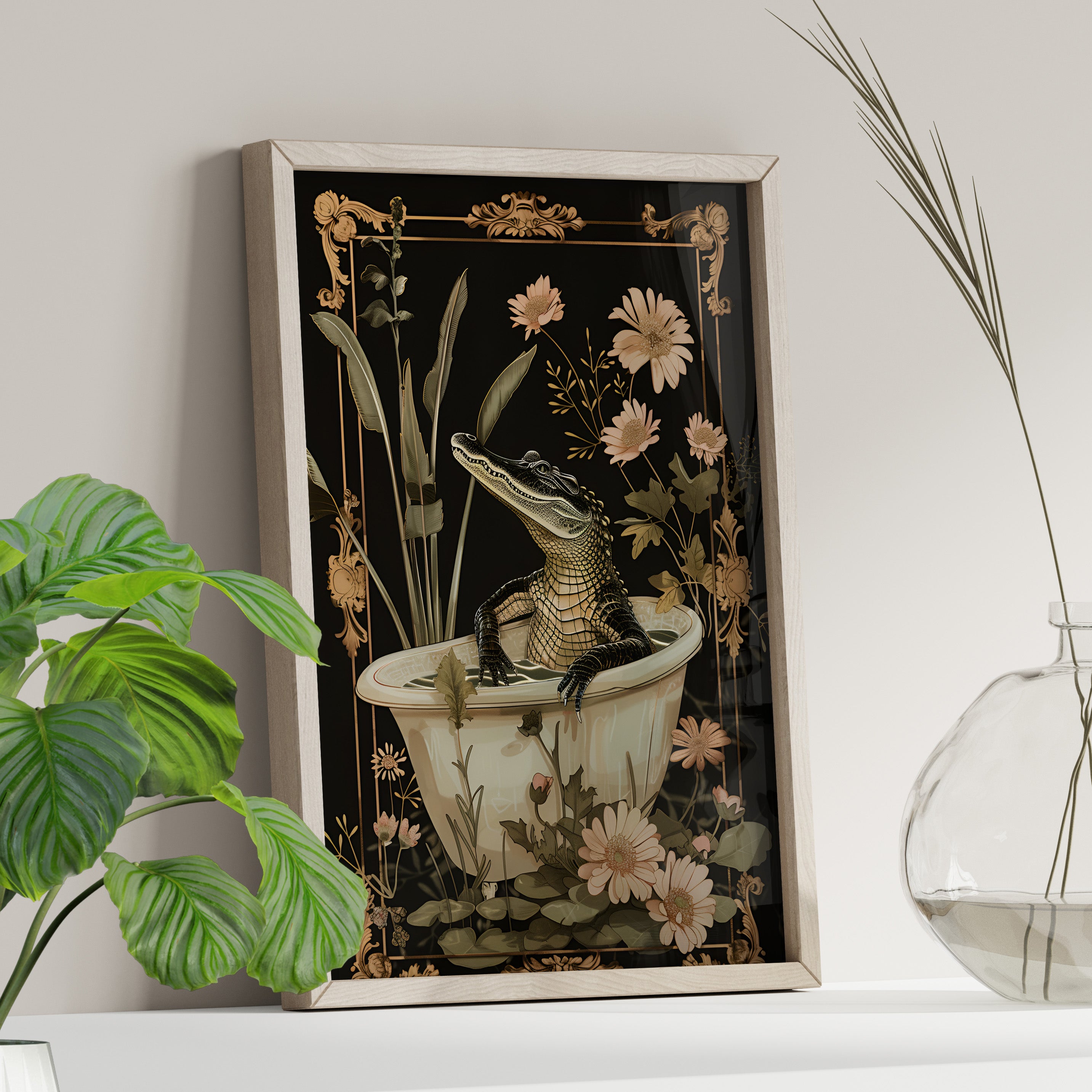 Crocodile in Bloom Bath Bliss