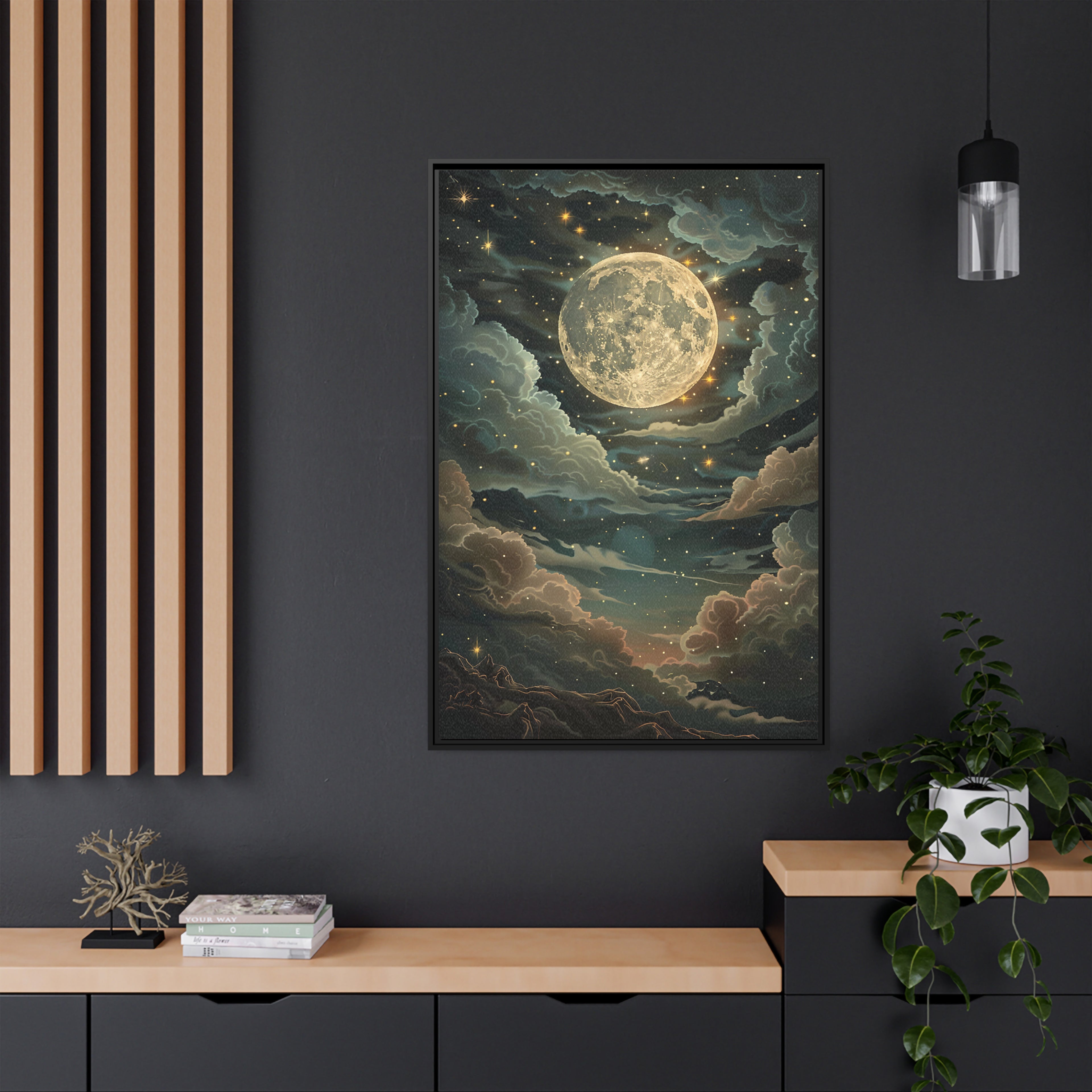 Framed Canvas - Enchanting Lunar Glow
