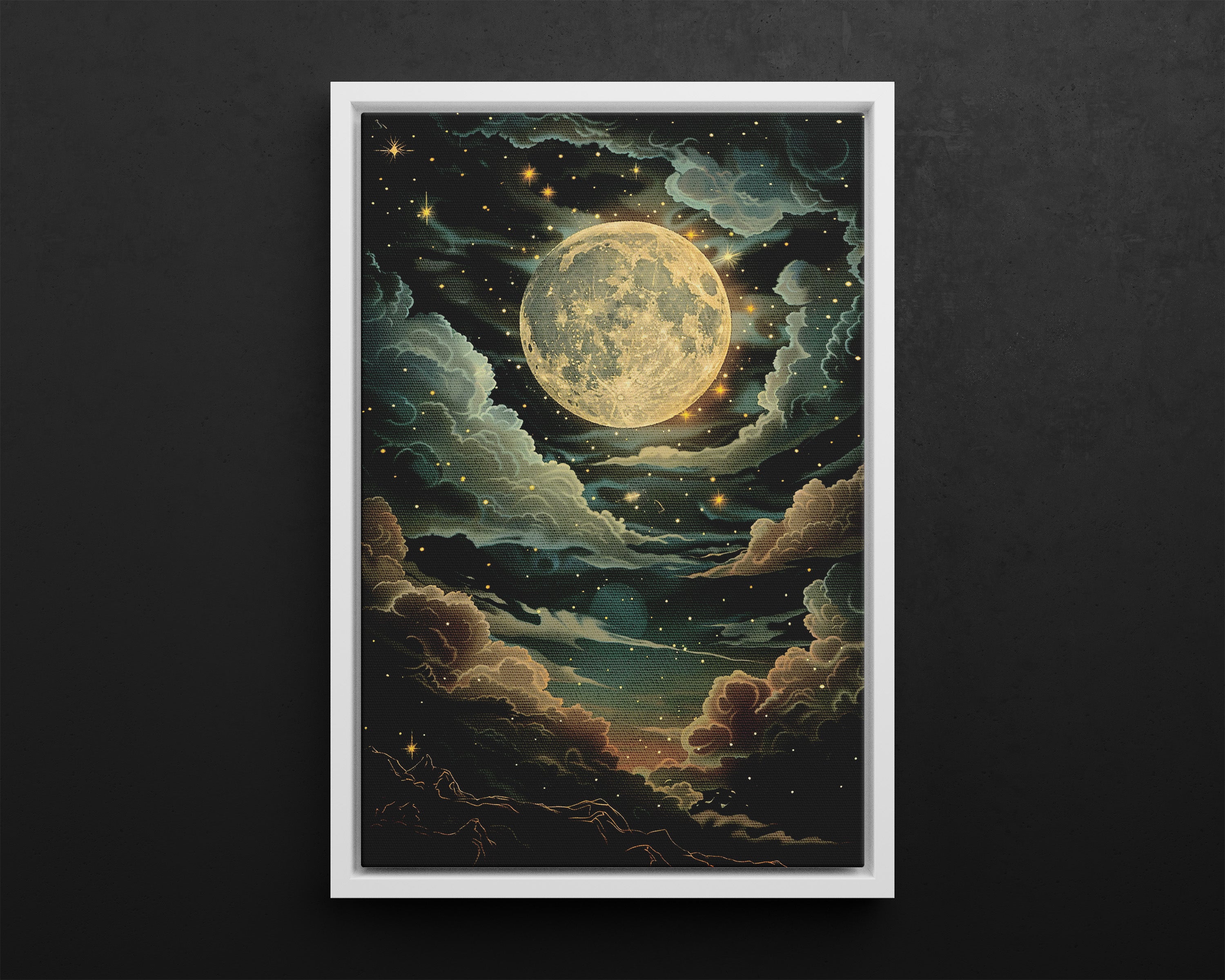 Framed Canvas - Enchanting Lunar Glow