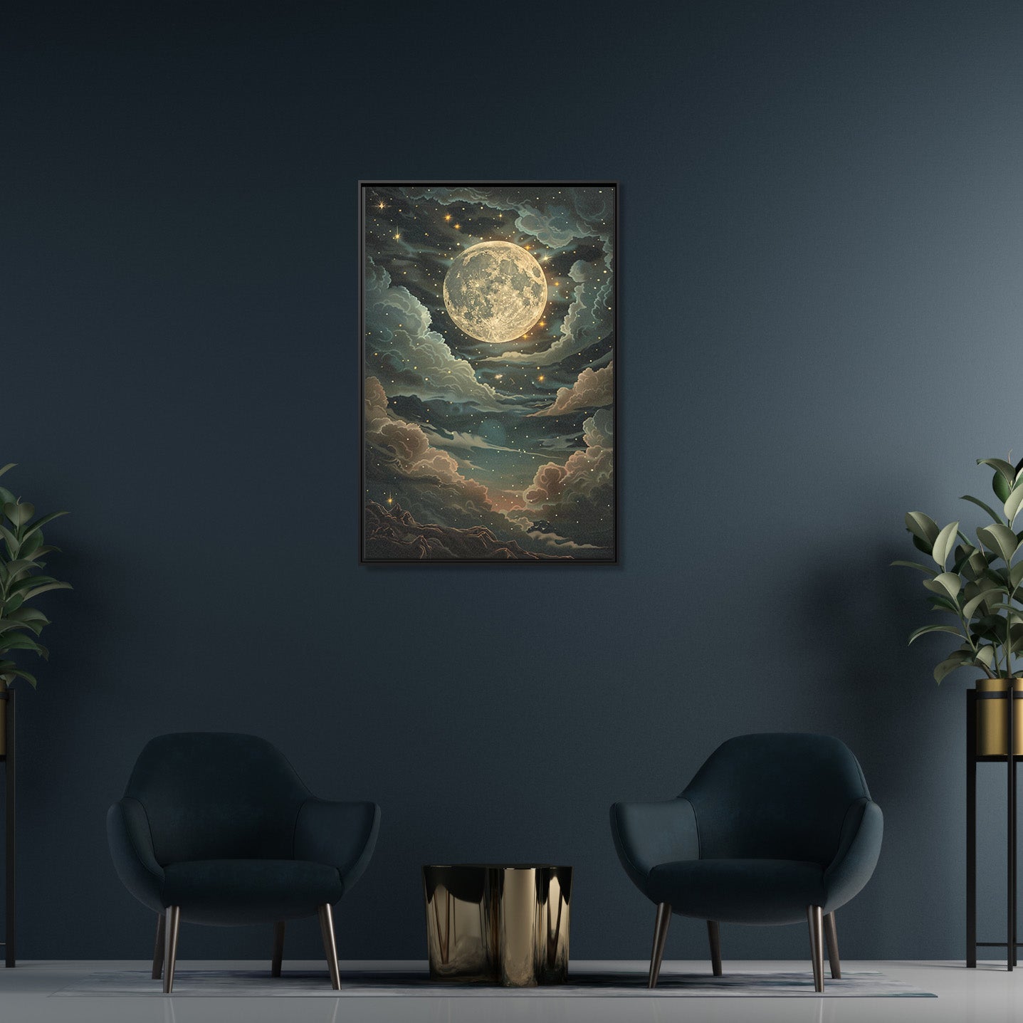 Framed Canvas - Enchanting Lunar Glow