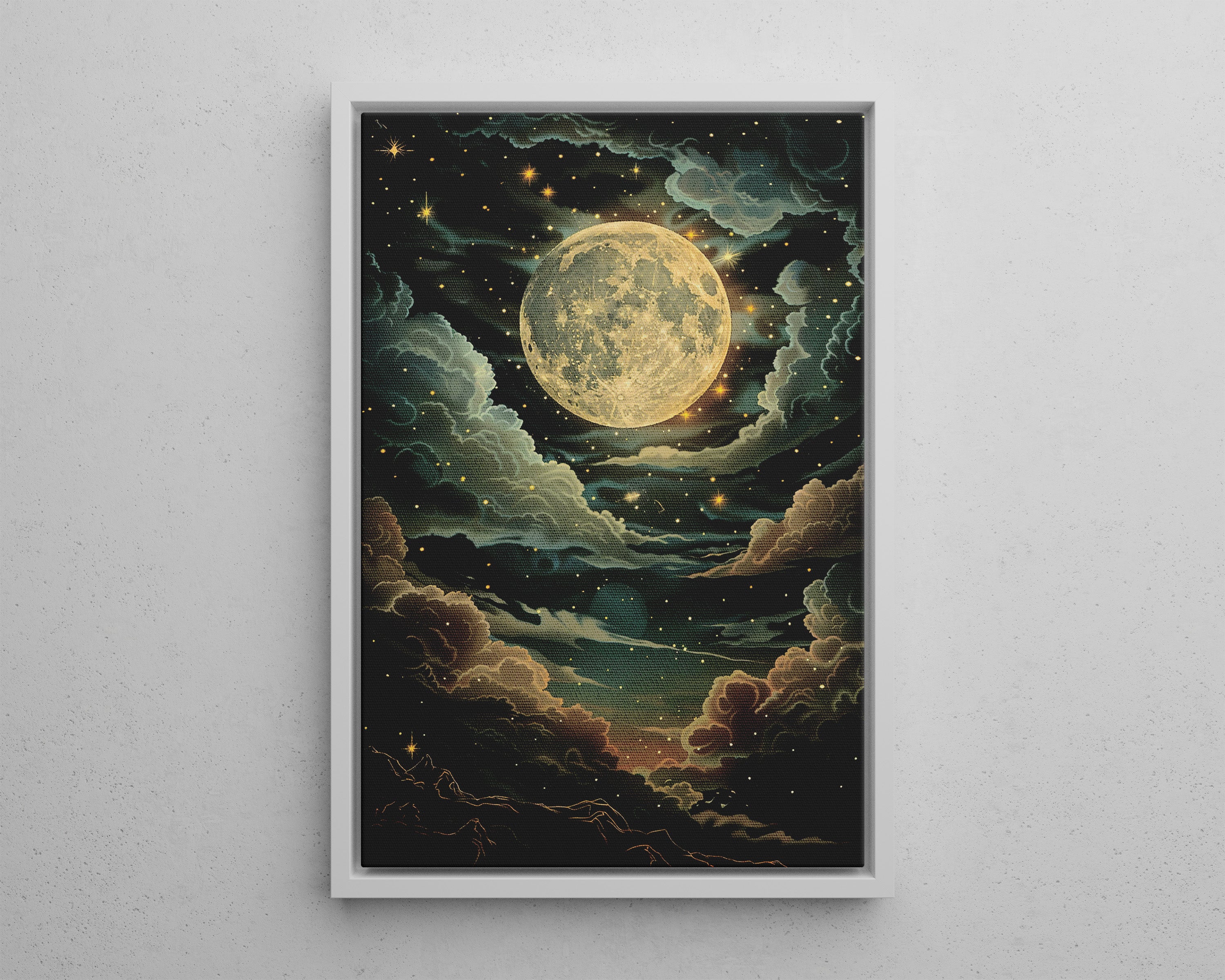 Framed Canvas - Enchanting Lunar Glow