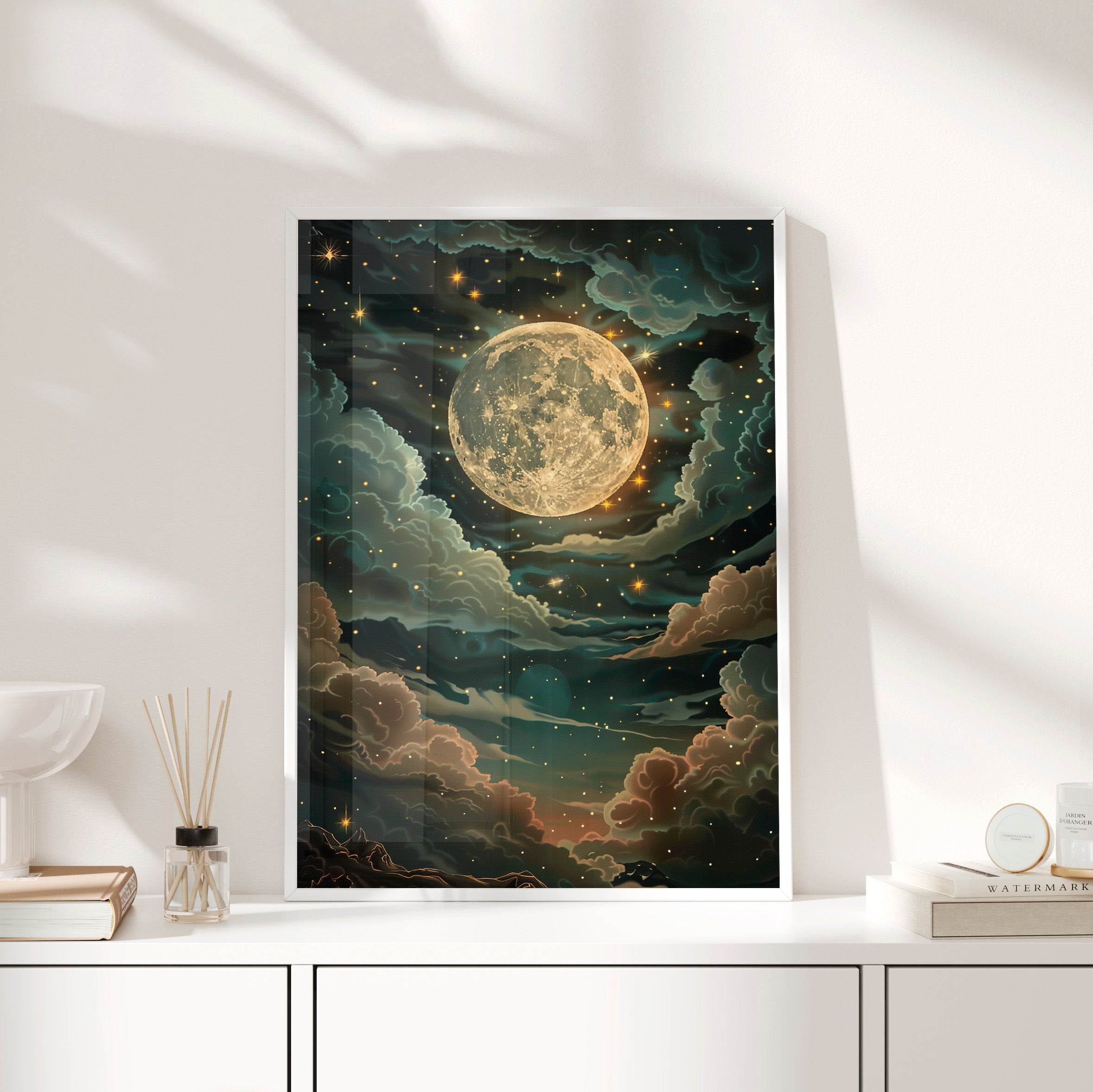 Framed Paper Print - Enchanting Lunar Glow