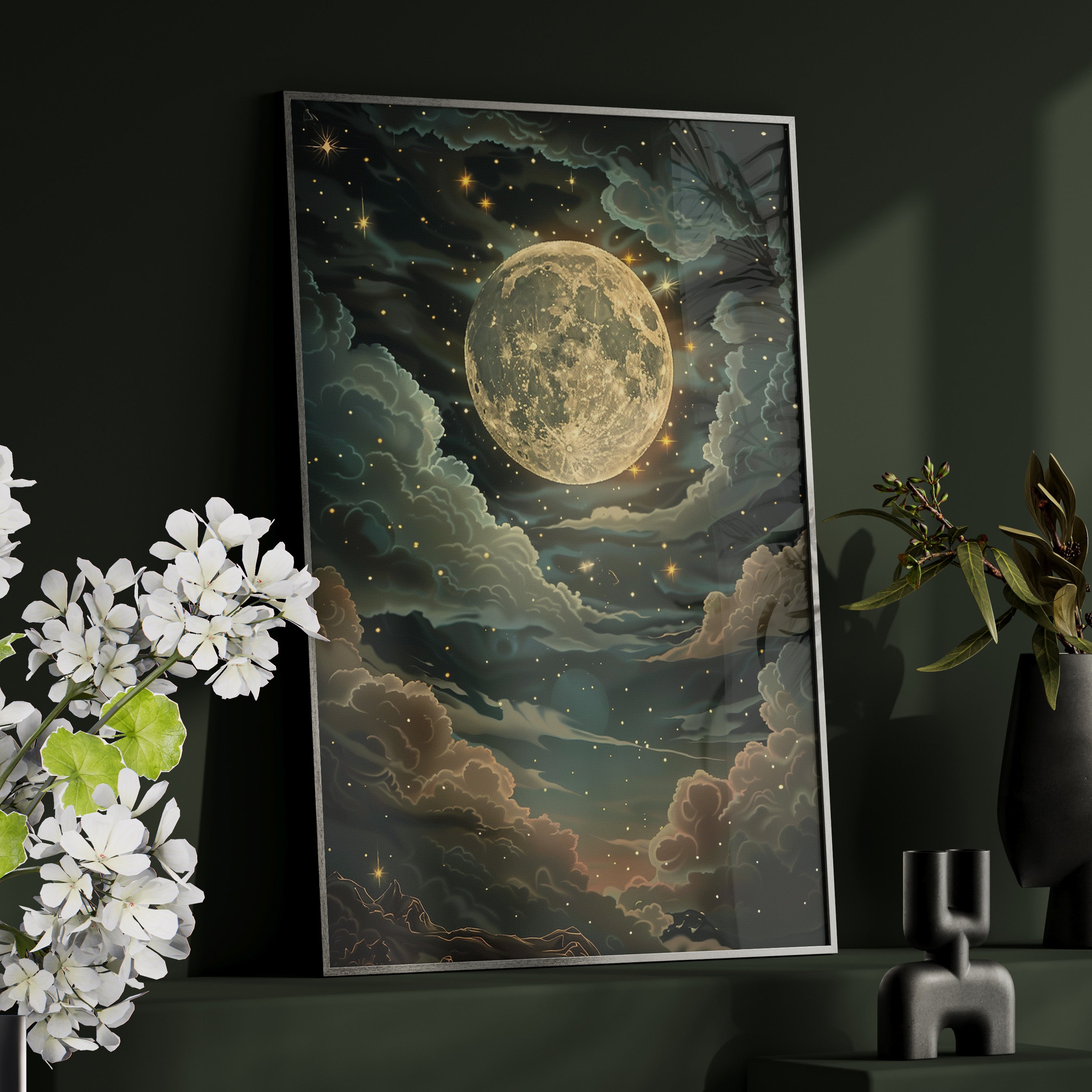Framed Paper Print - Enchanting Lunar Glow