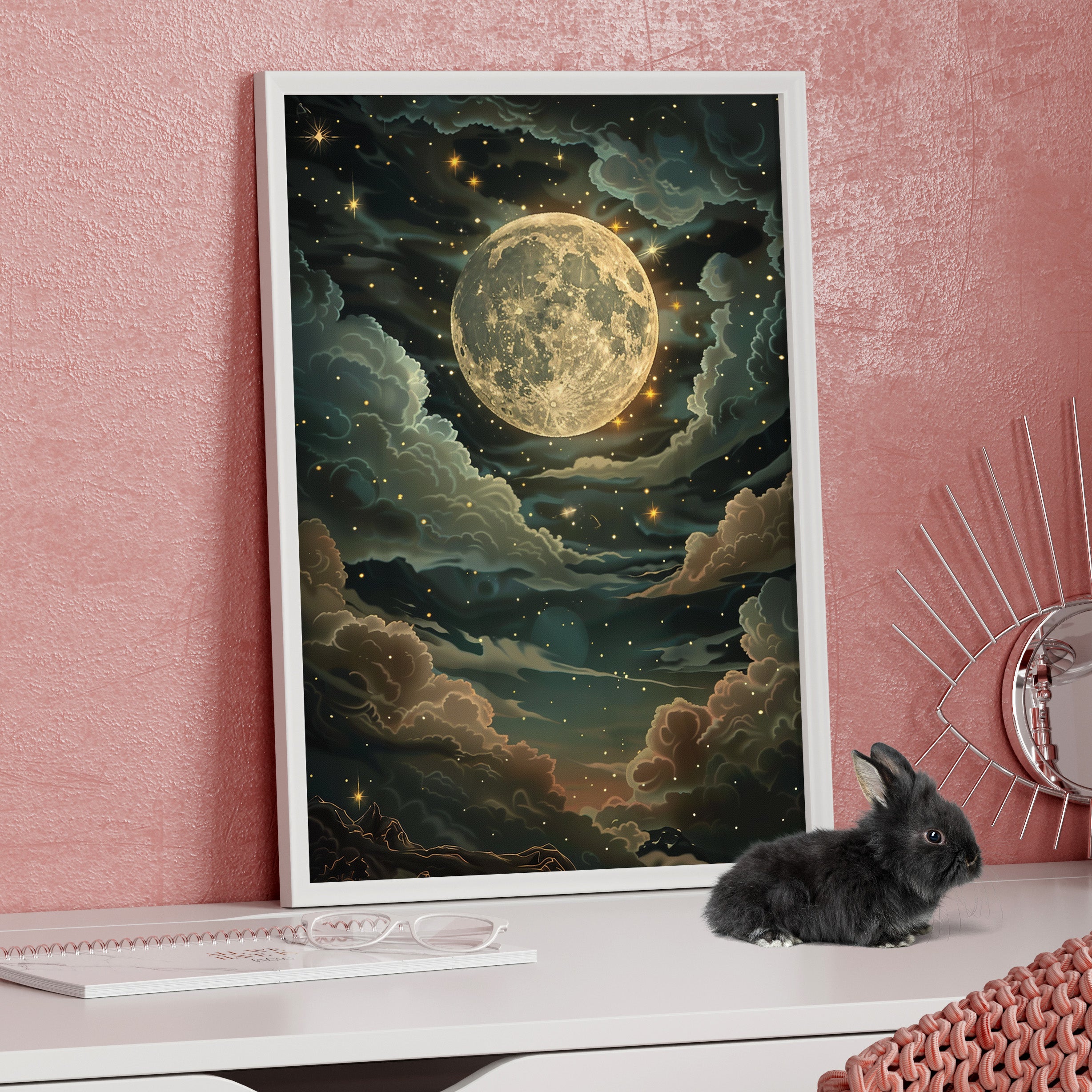 Framed Paper Print - Enchanting Lunar Glow