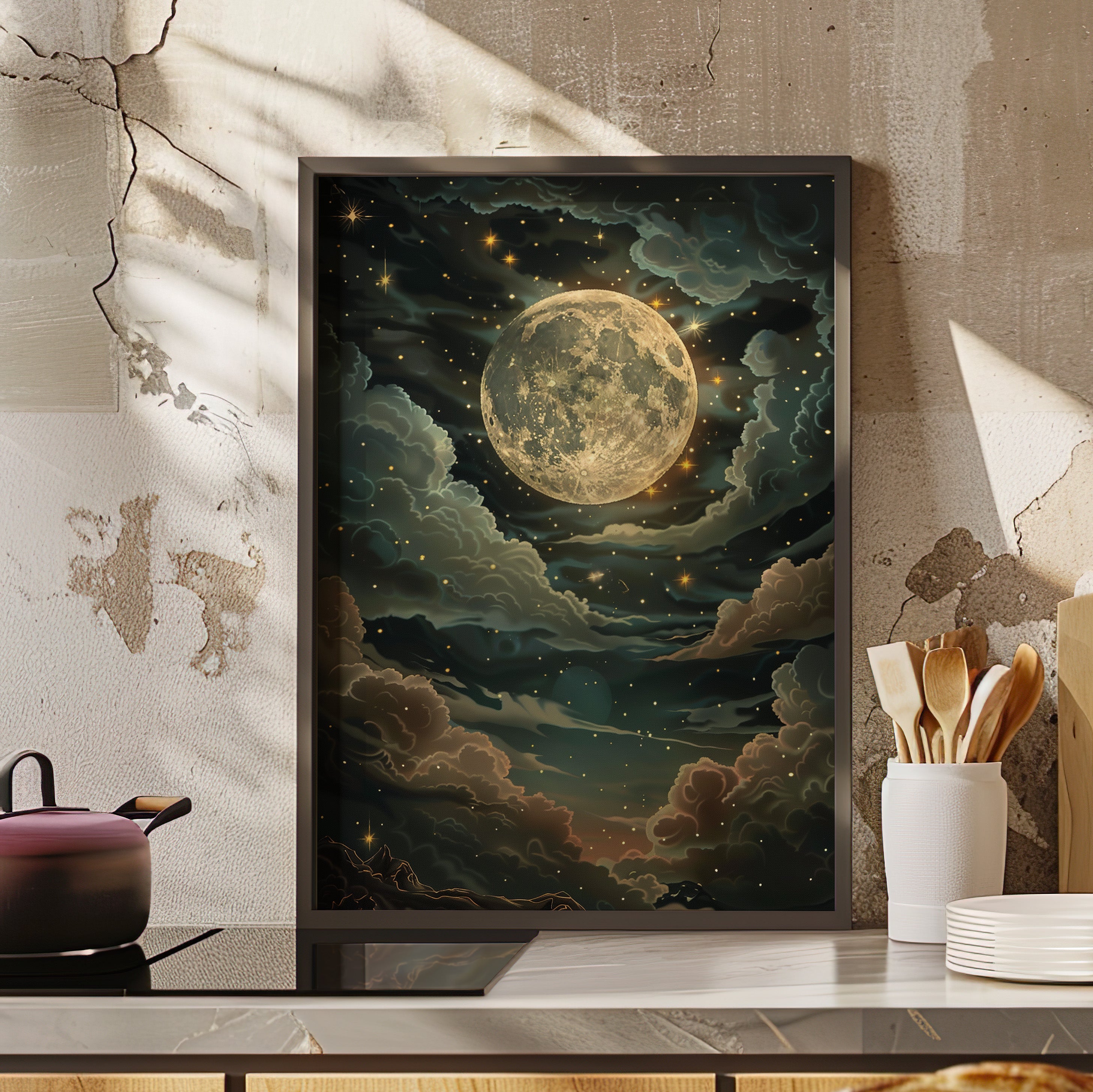 Framed Paper Print - Enchanting Lunar Glow