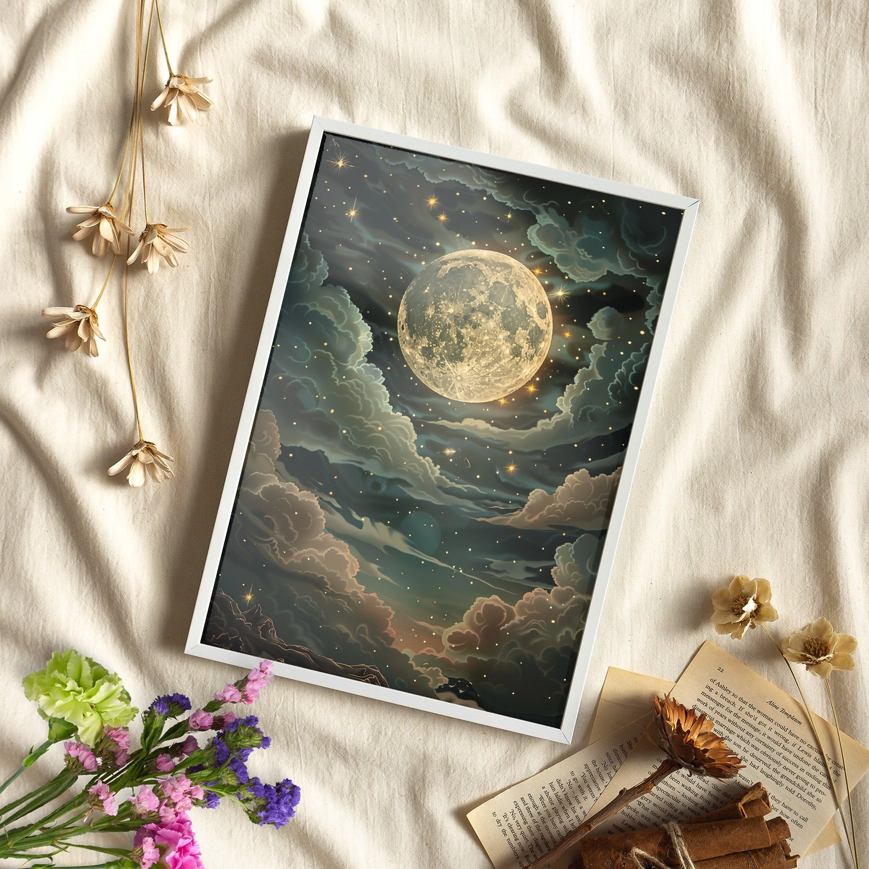 Framed Paper Print - Enchanting Lunar Glow