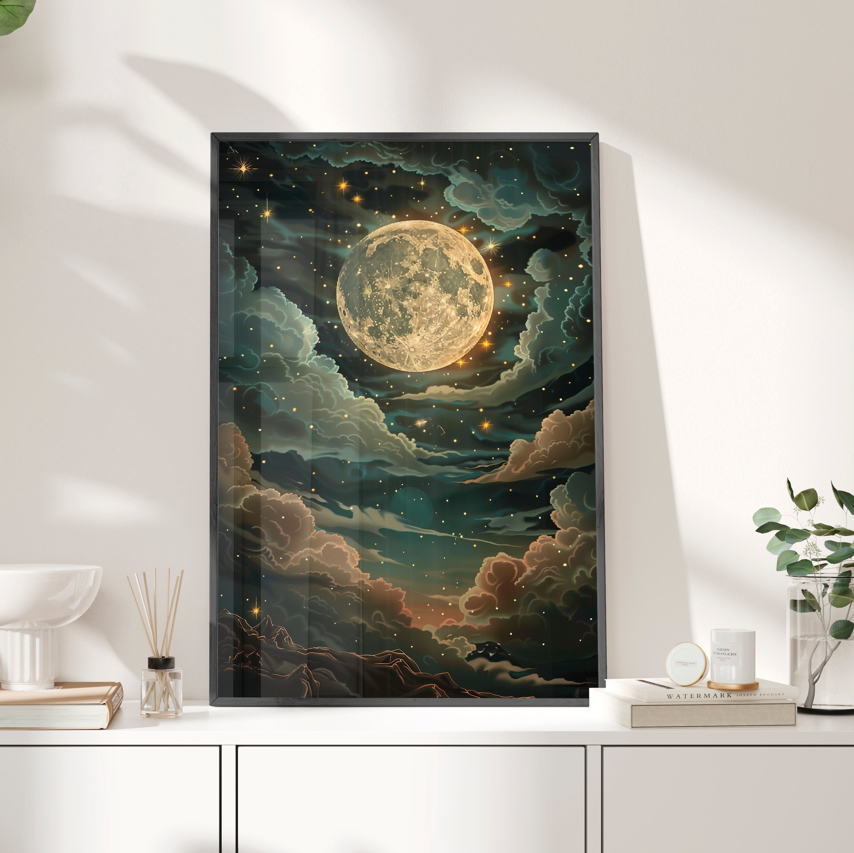 Framed Paper Print - Enchanting Lunar Glow