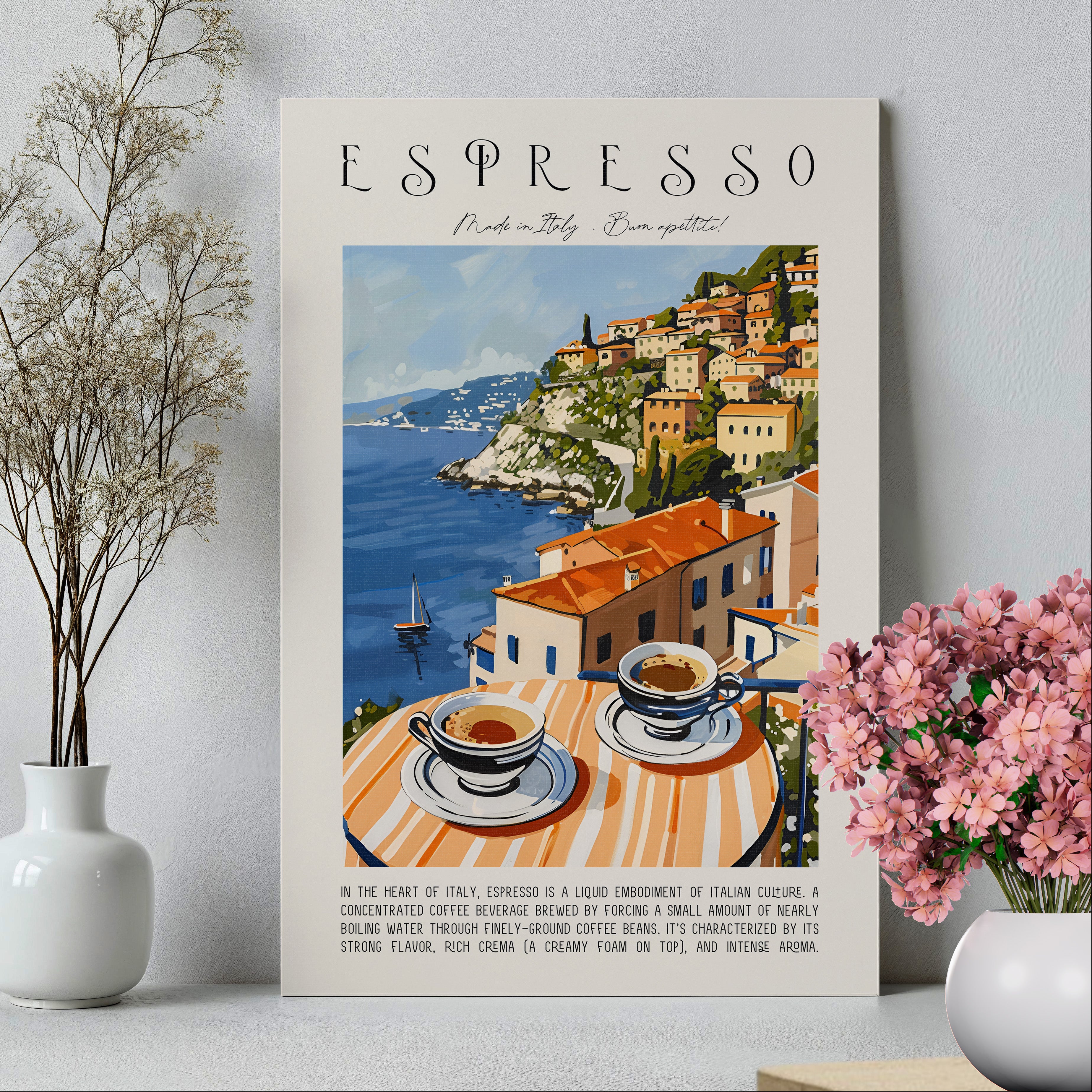 .75" Matte Canvas - Espresso Views of Italy