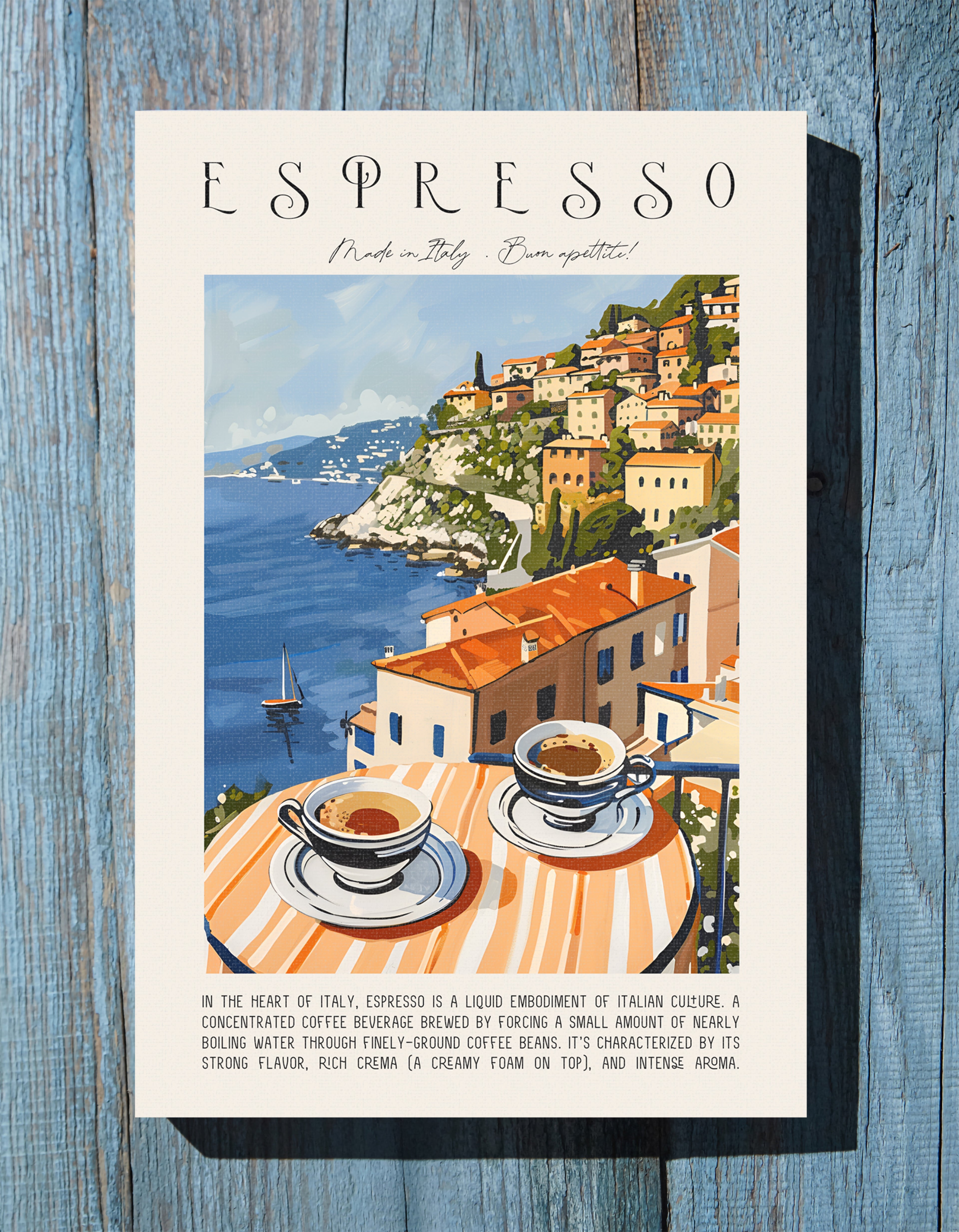 .75" Matte Canvas - Espresso Views of Italy