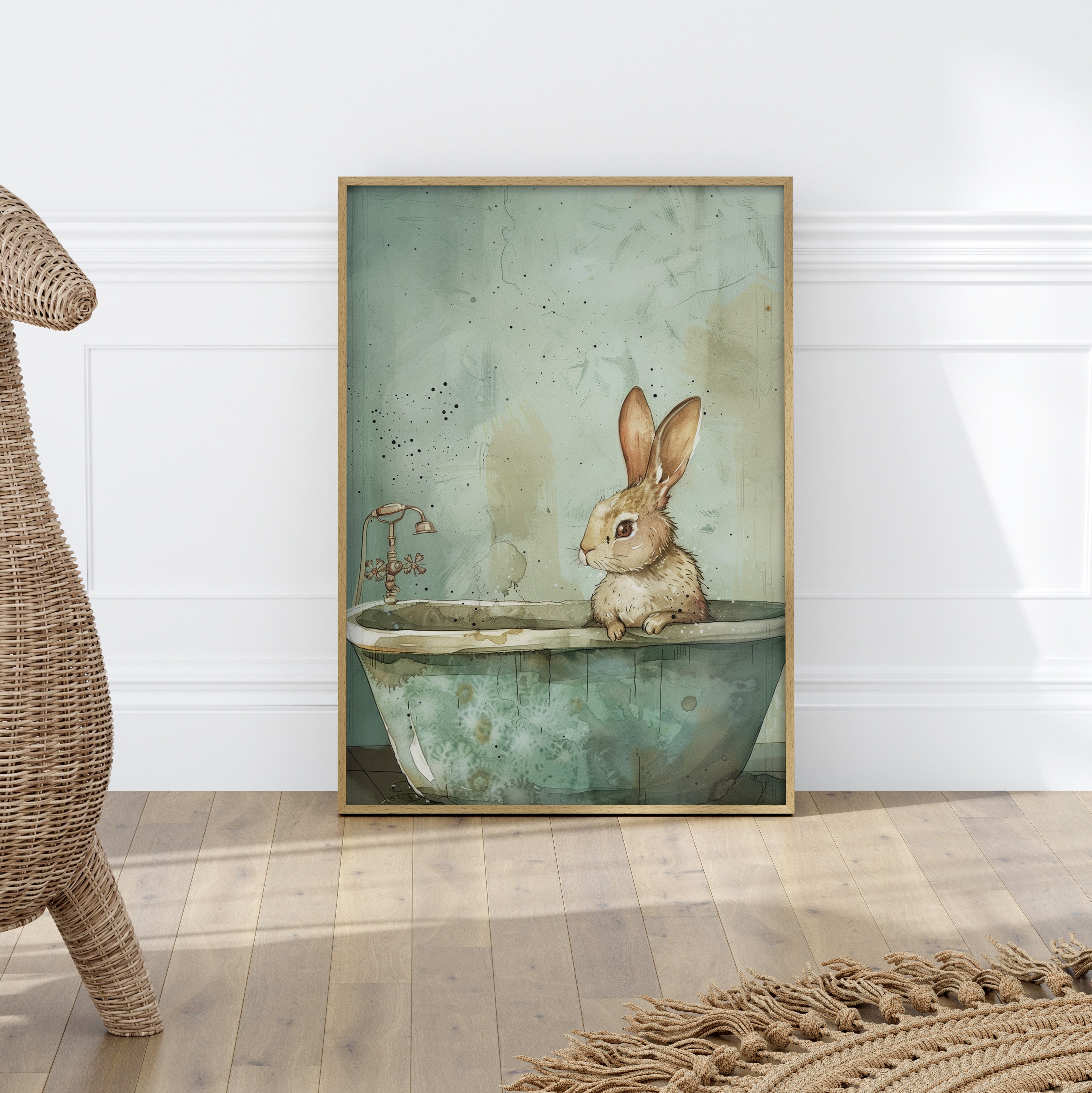 Bunny Bath Day Whimsy