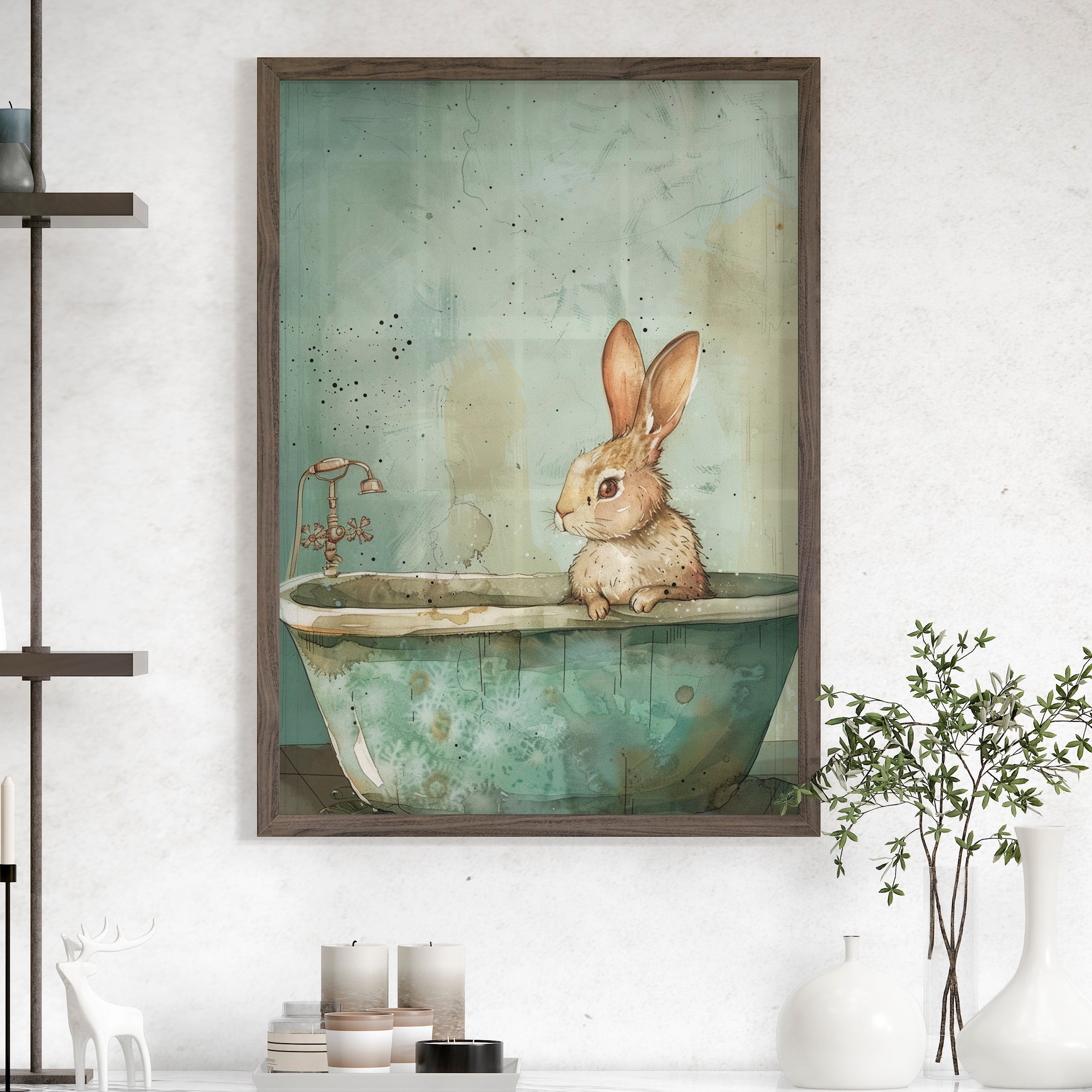 Bunny Bath Day Whimsy