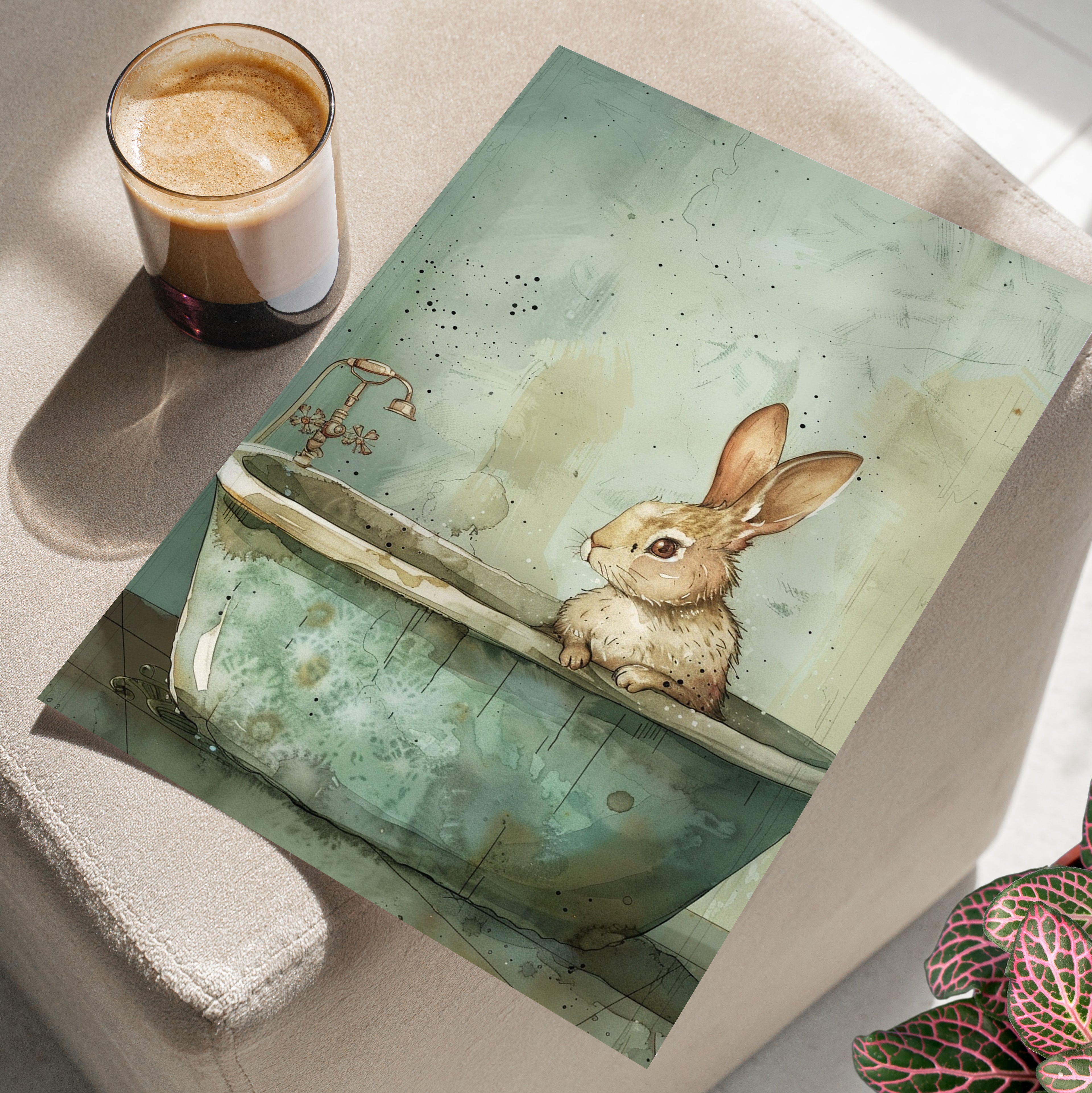 Bunny Bath Day Whimsy