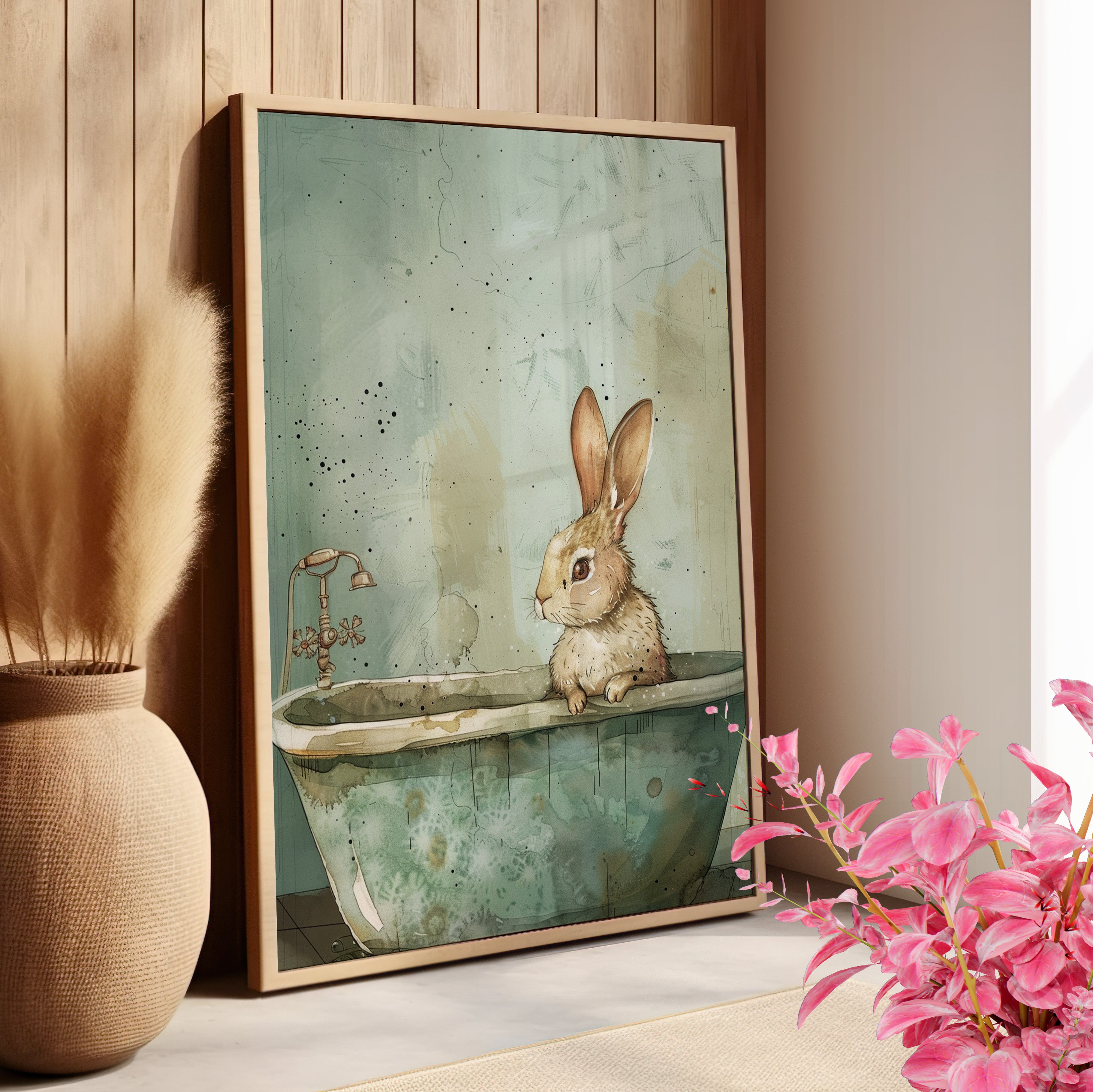 Bunny Bath Day Whimsy