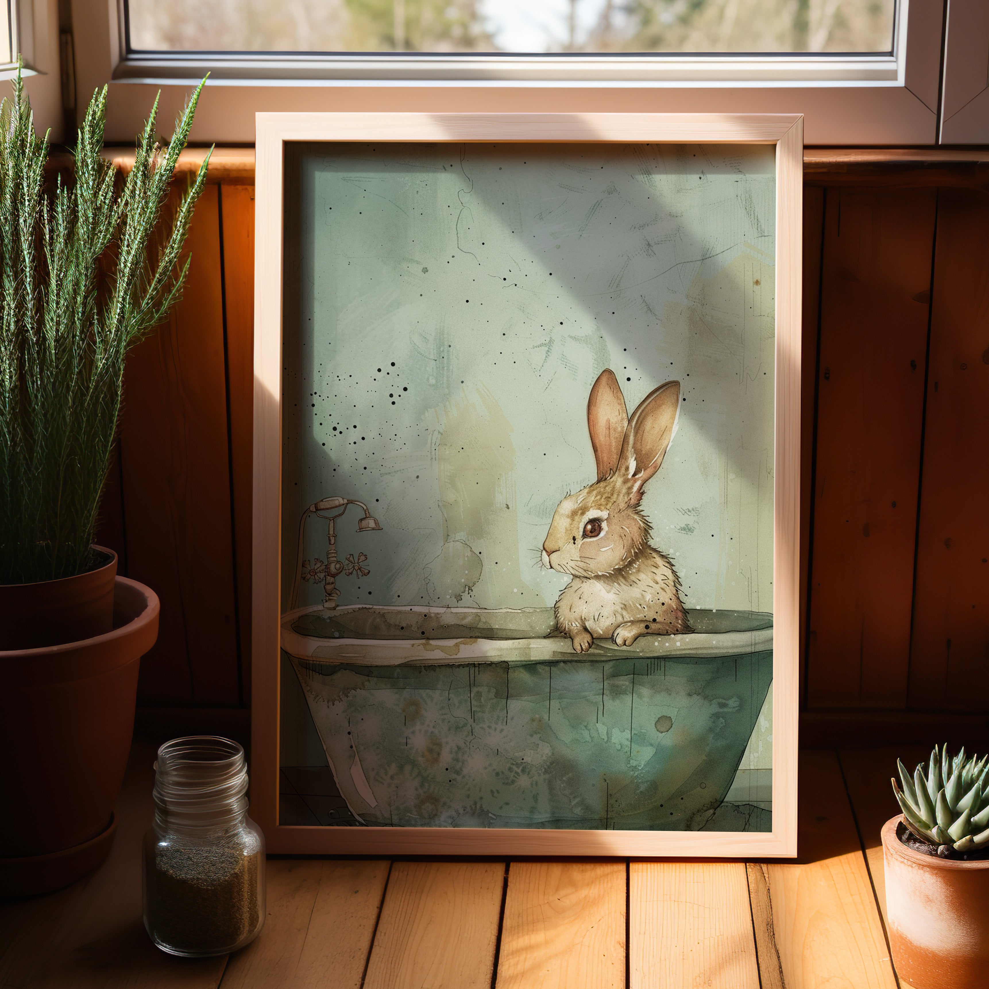 Bunny Bath Day Whimsy