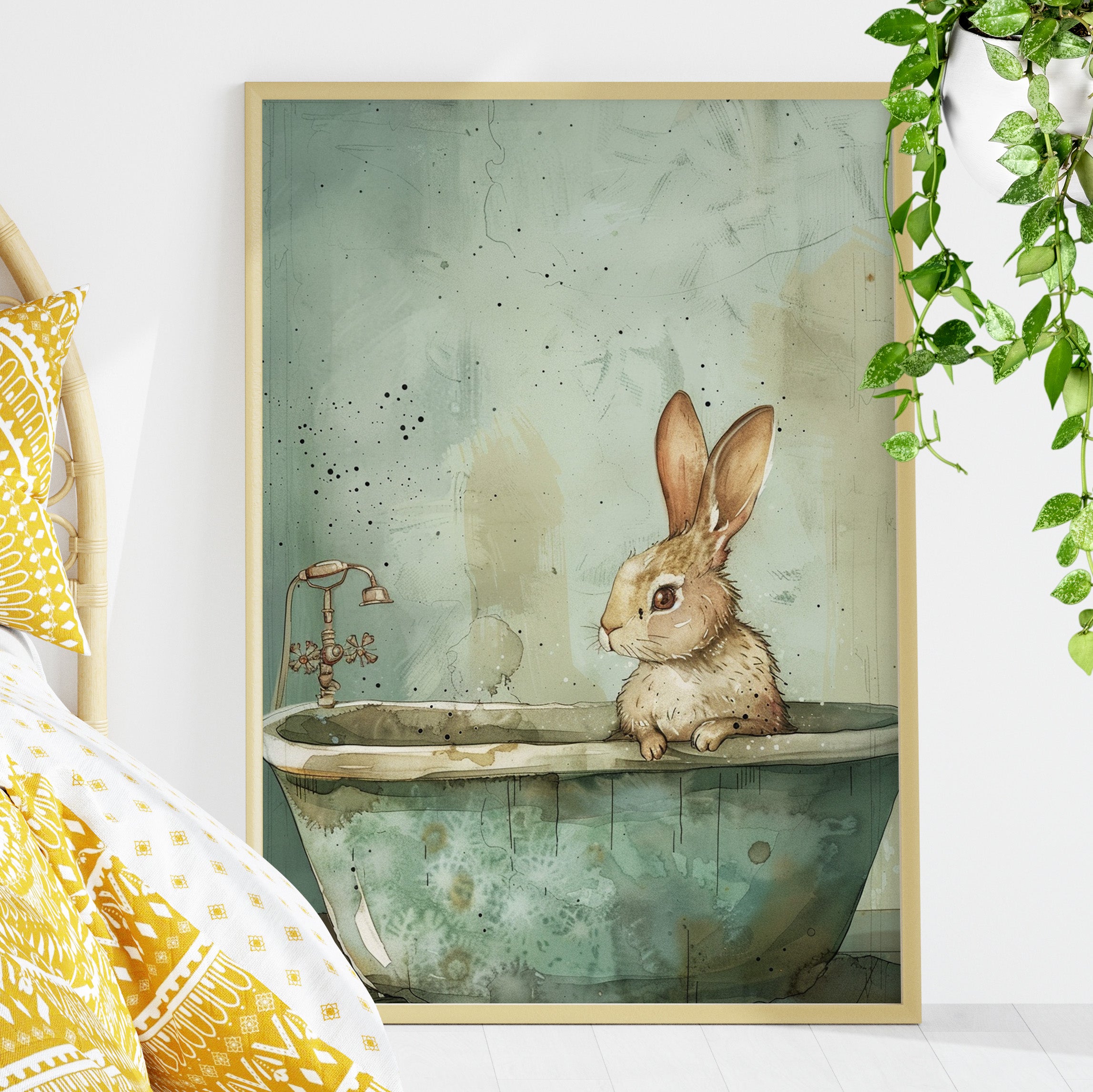 Bunny Bath Day Whimsy