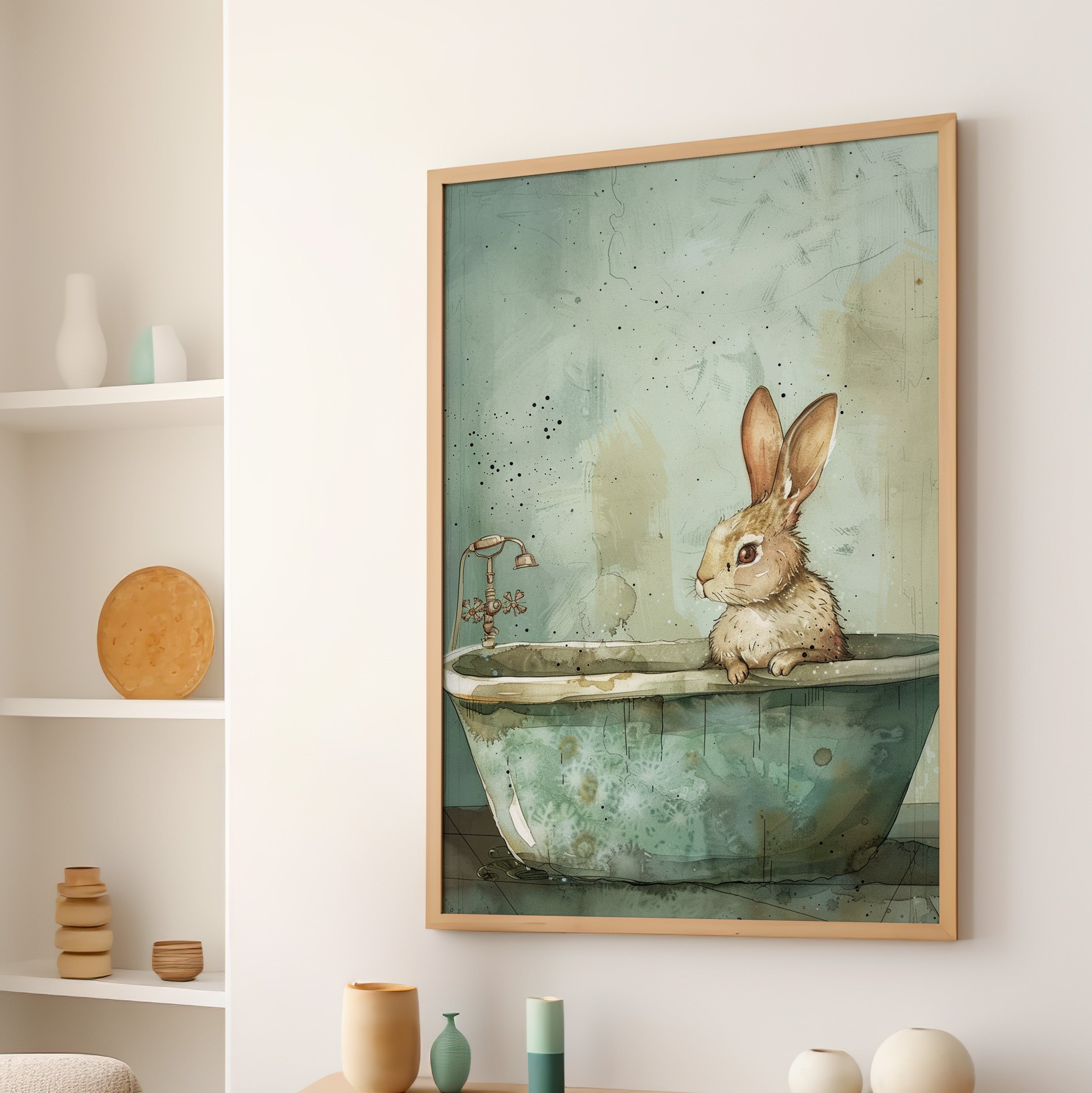 Bunny Bath Day Whimsy