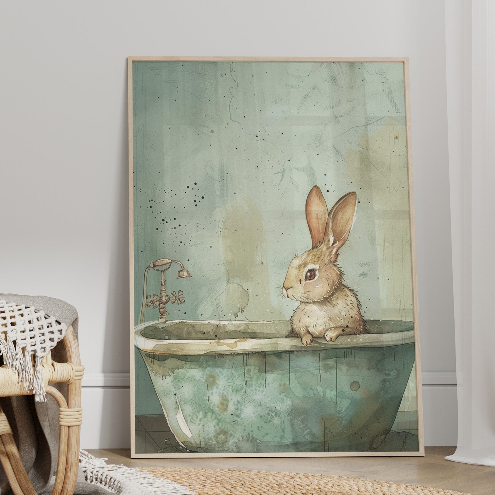 Bunny Bath Day Whimsy