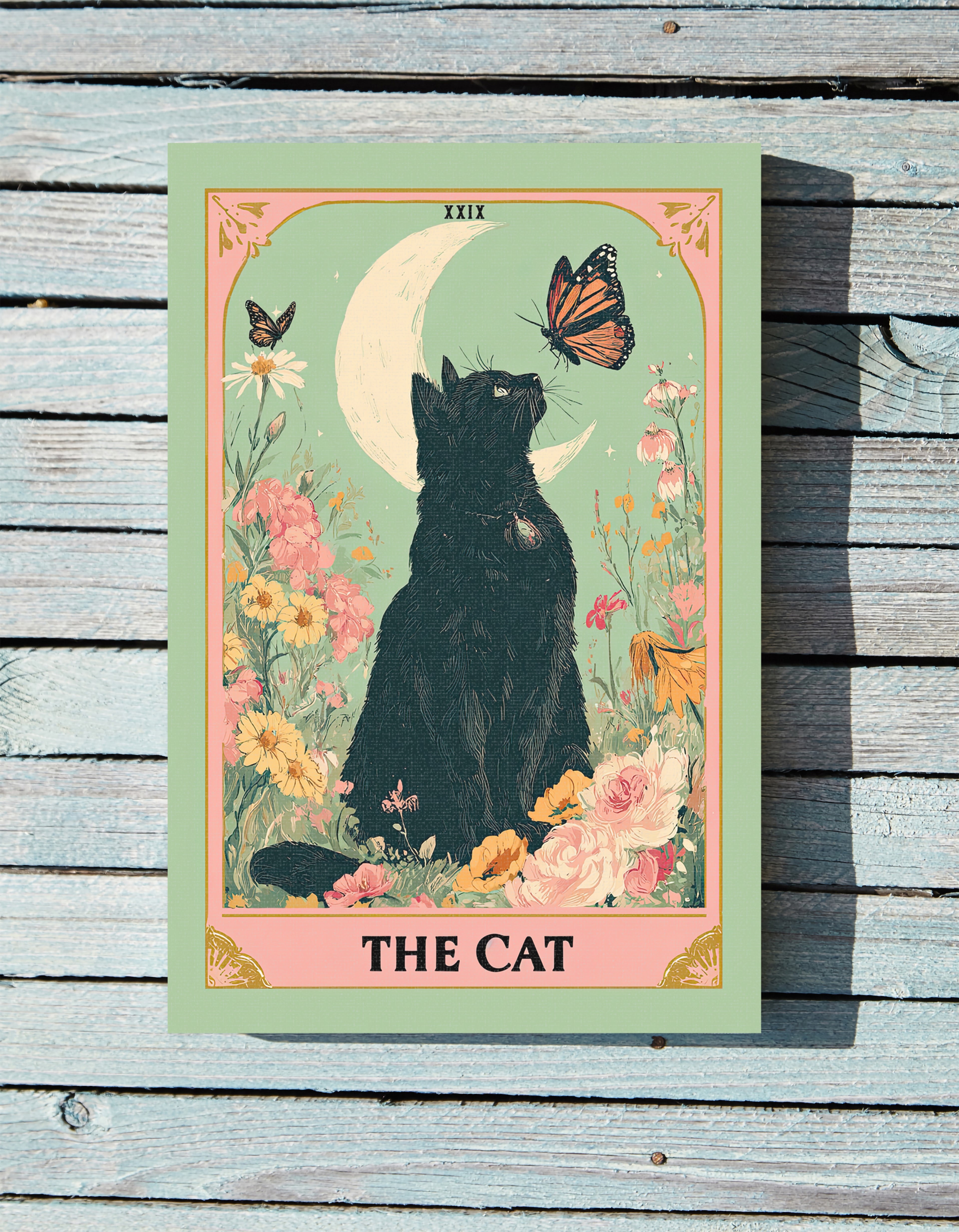 1.25" Matte Canvas - Moonlight Familiar Tarot Cat