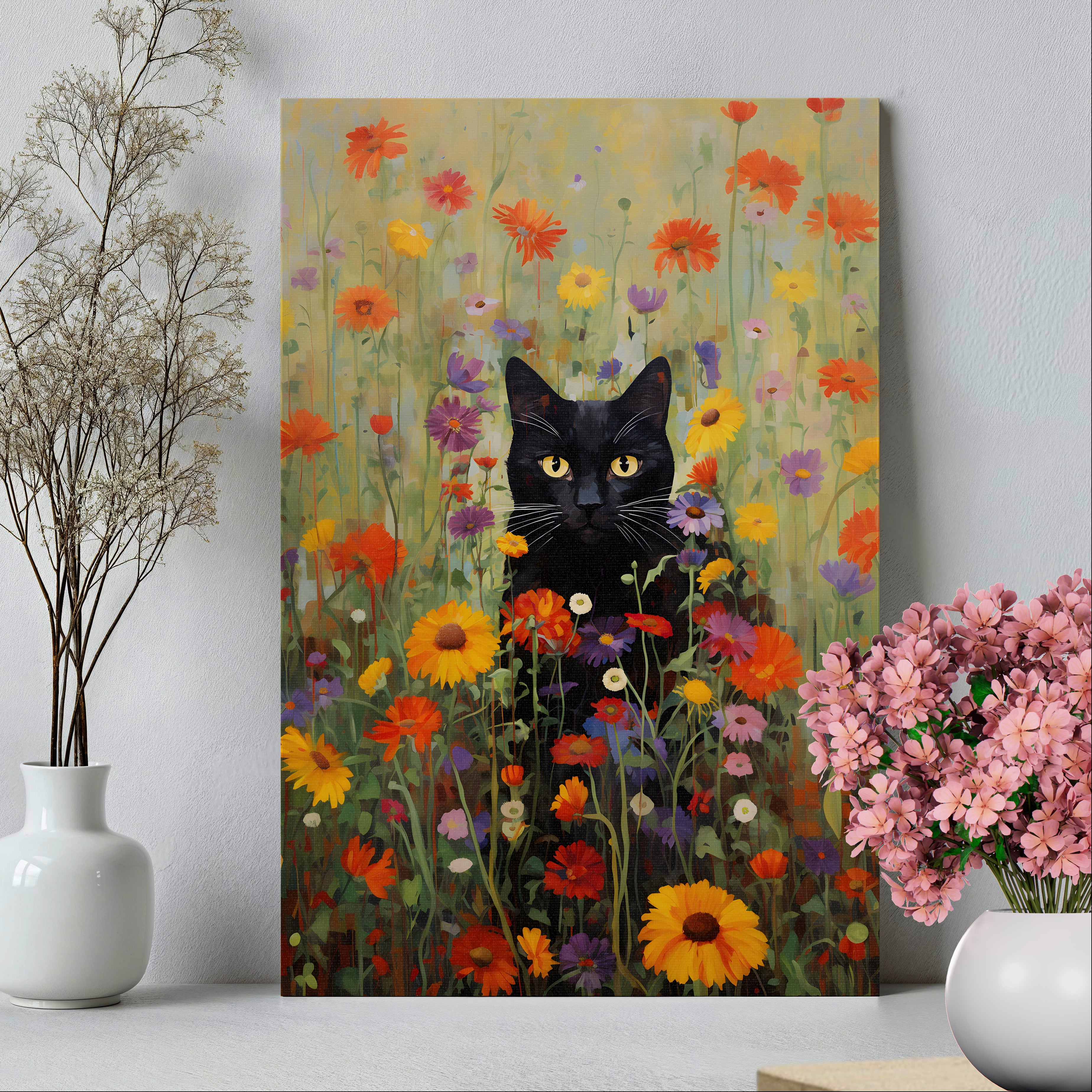 .75" Matte Canvas - Feline Floral Fantasia