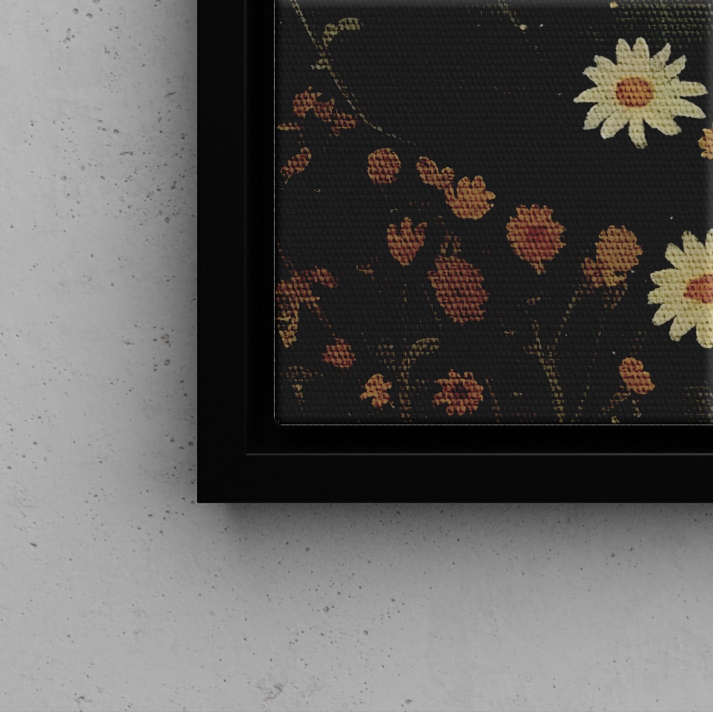 Framed Canvas - Daisy Meadow Ghost