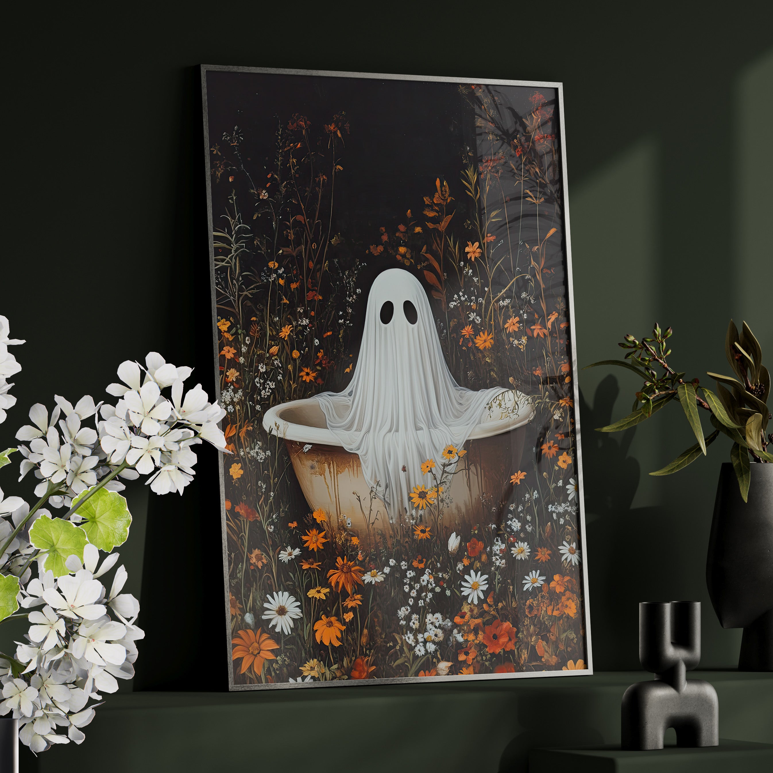 Framed Paper Print - Wildflower Bathtub Ghost