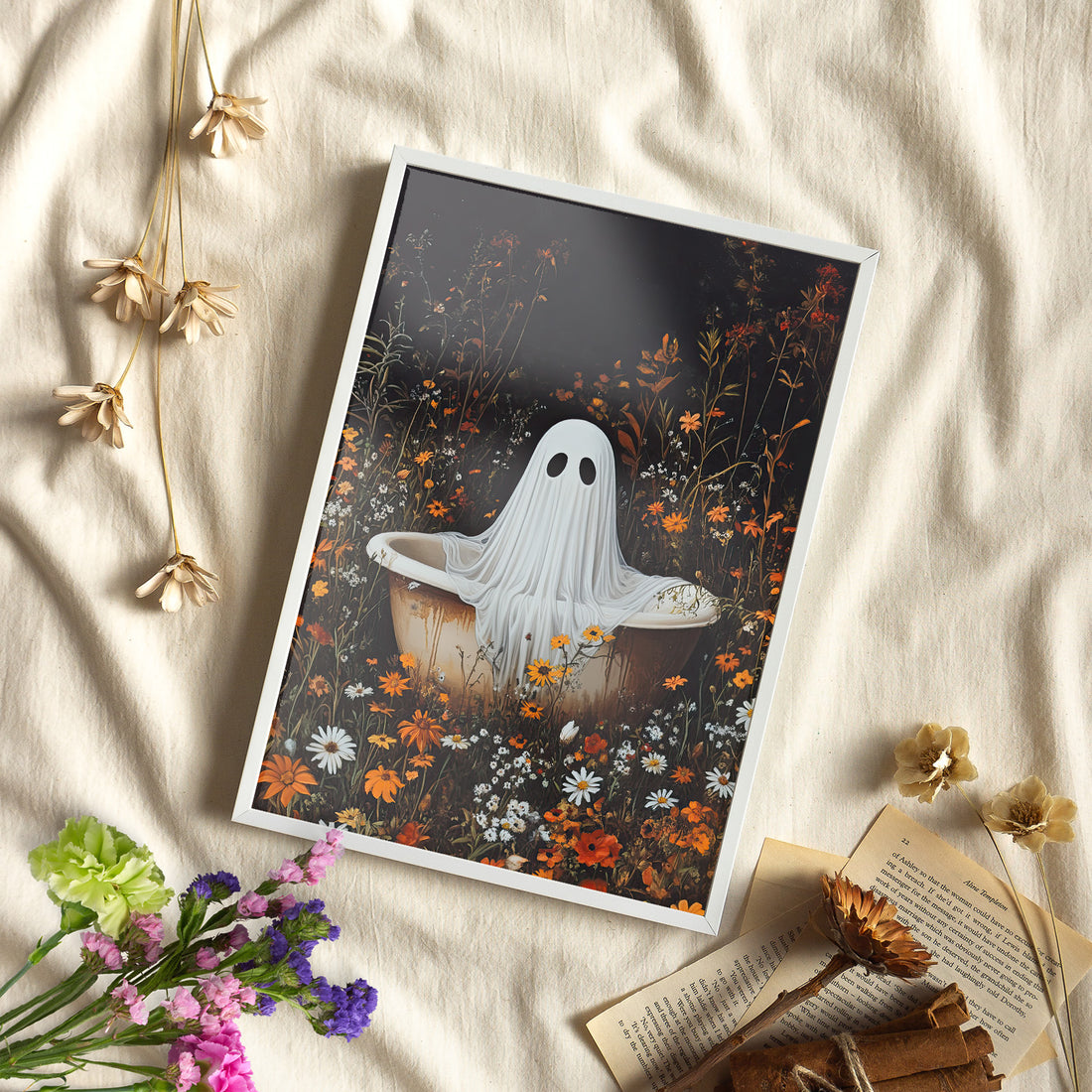 Framed Paper Print - Wildflower Bathtub Ghost