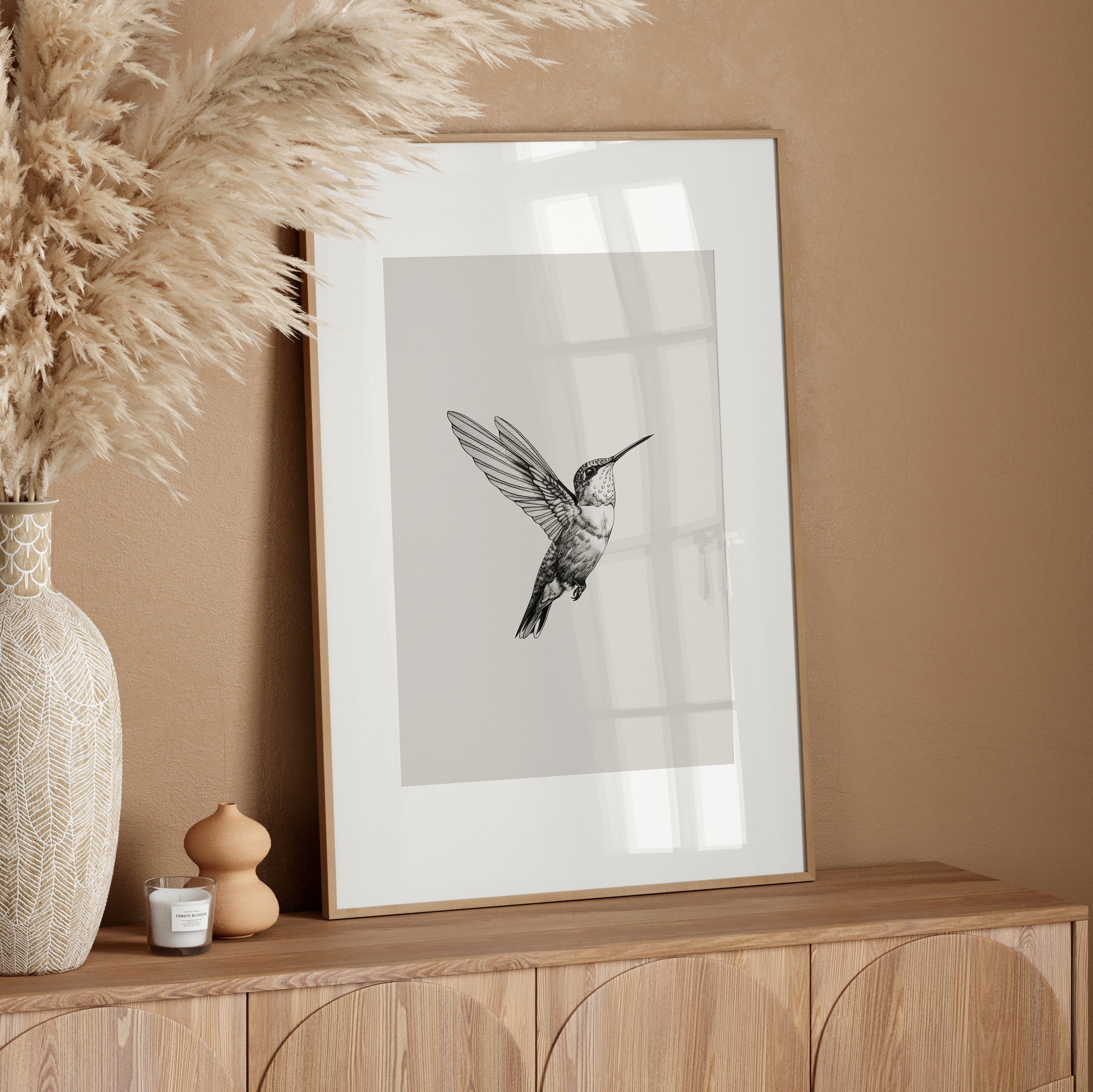 Flying Hummingbird Line Study