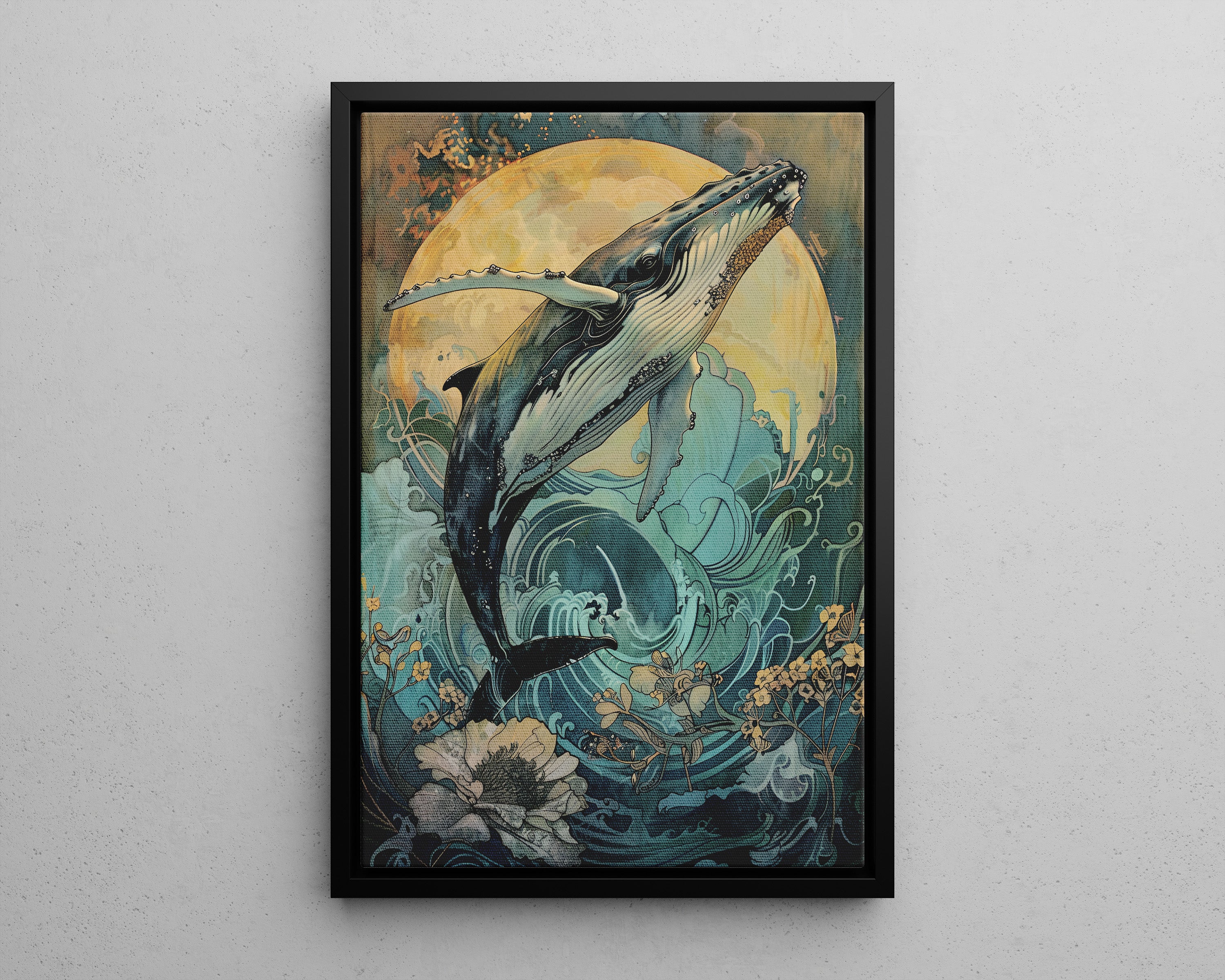 Framed Canvas - Moonrise Humpback Bloom