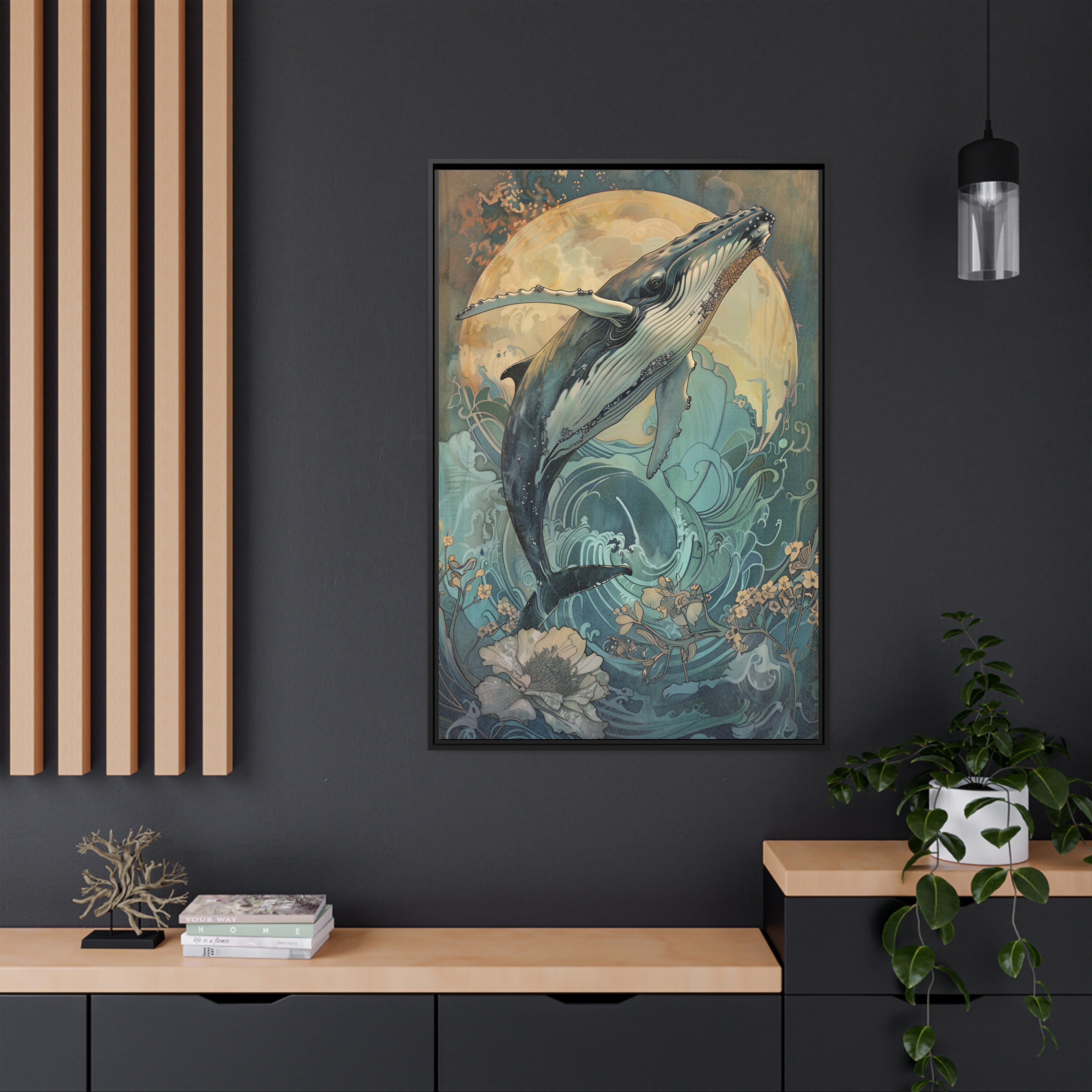 Framed Canvas - Moonrise Humpback Bloom