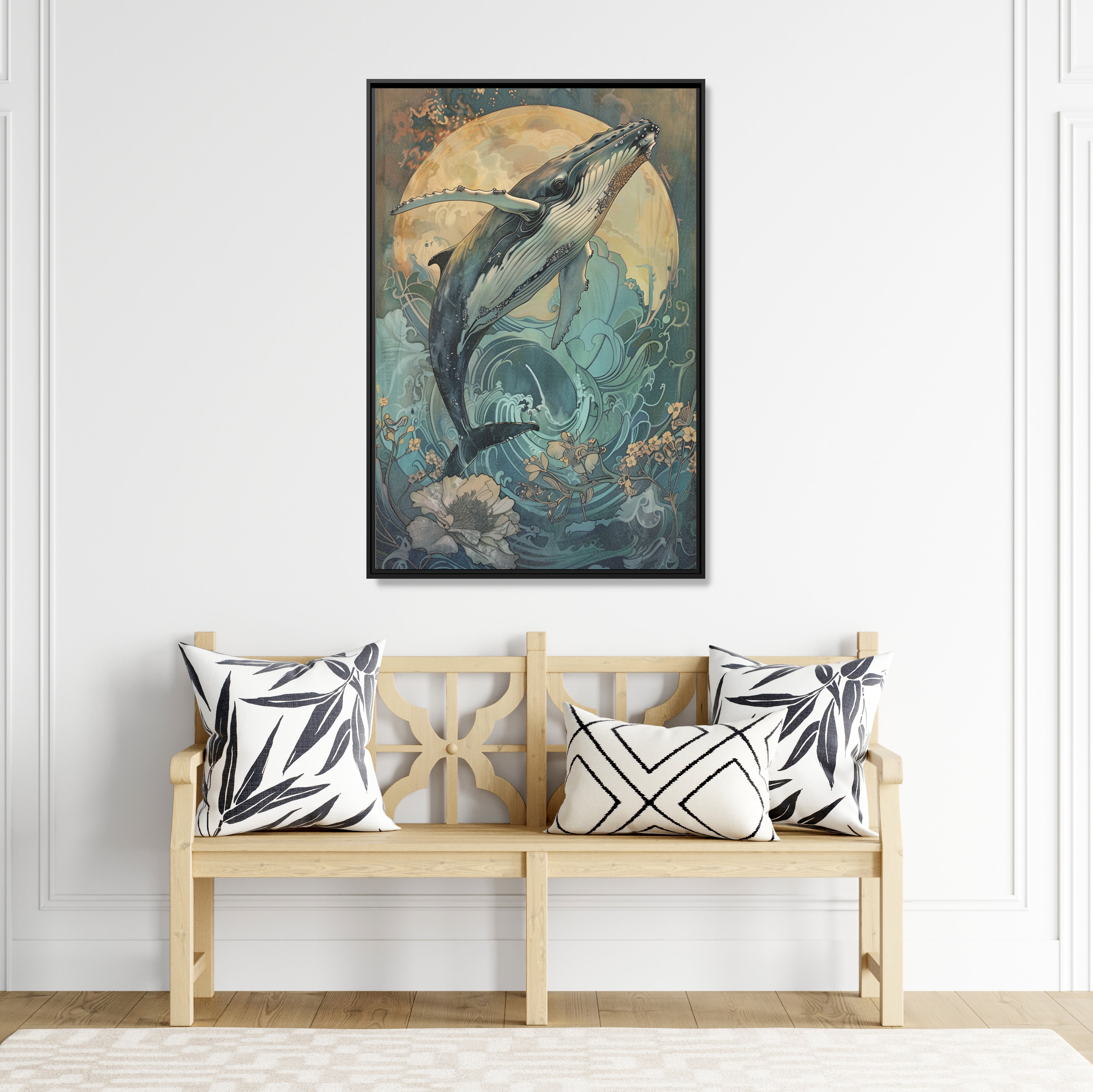 Framed Canvas - Moonrise Humpback Bloom