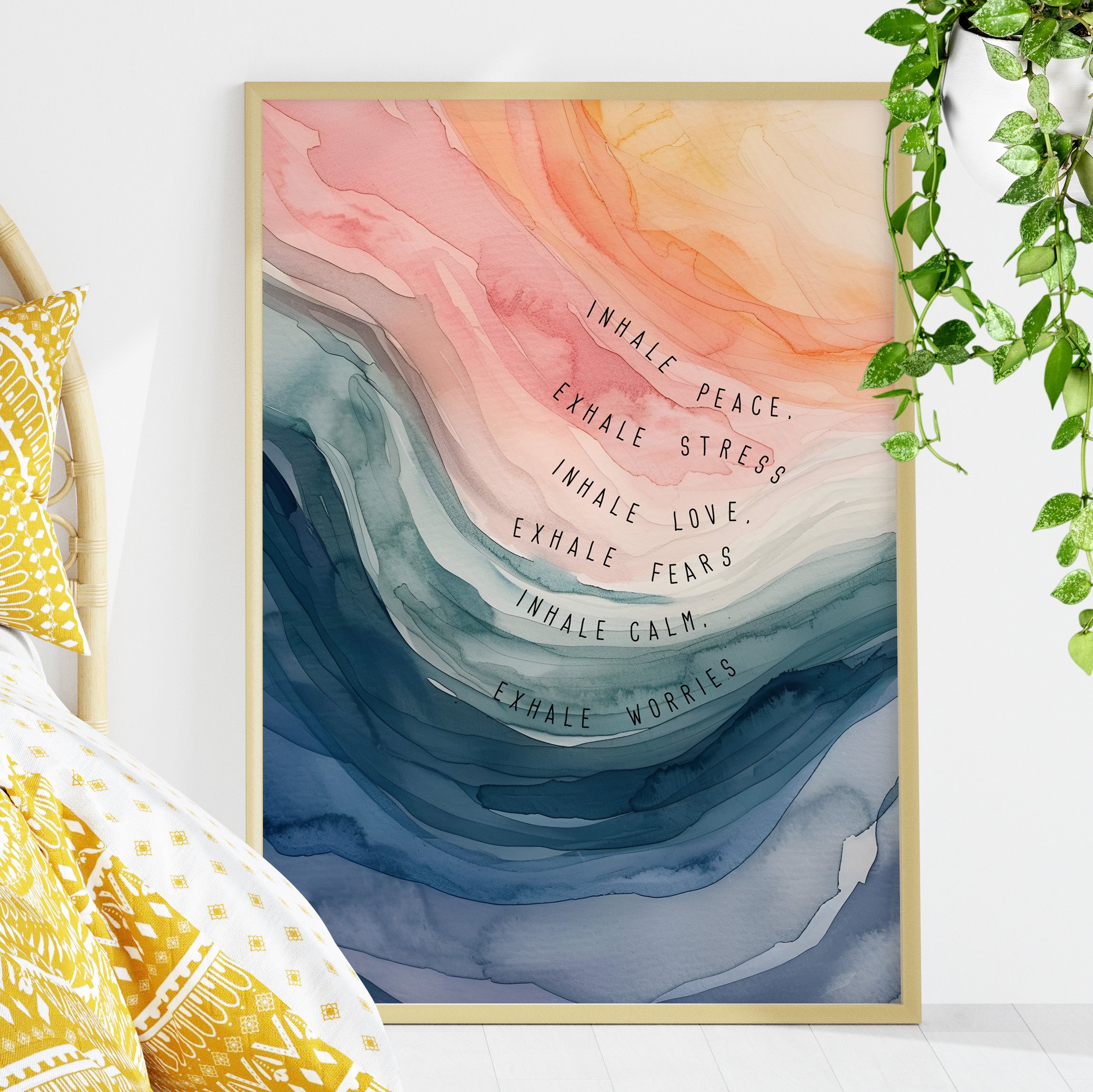 Inhale Exhale Watercolor Calm