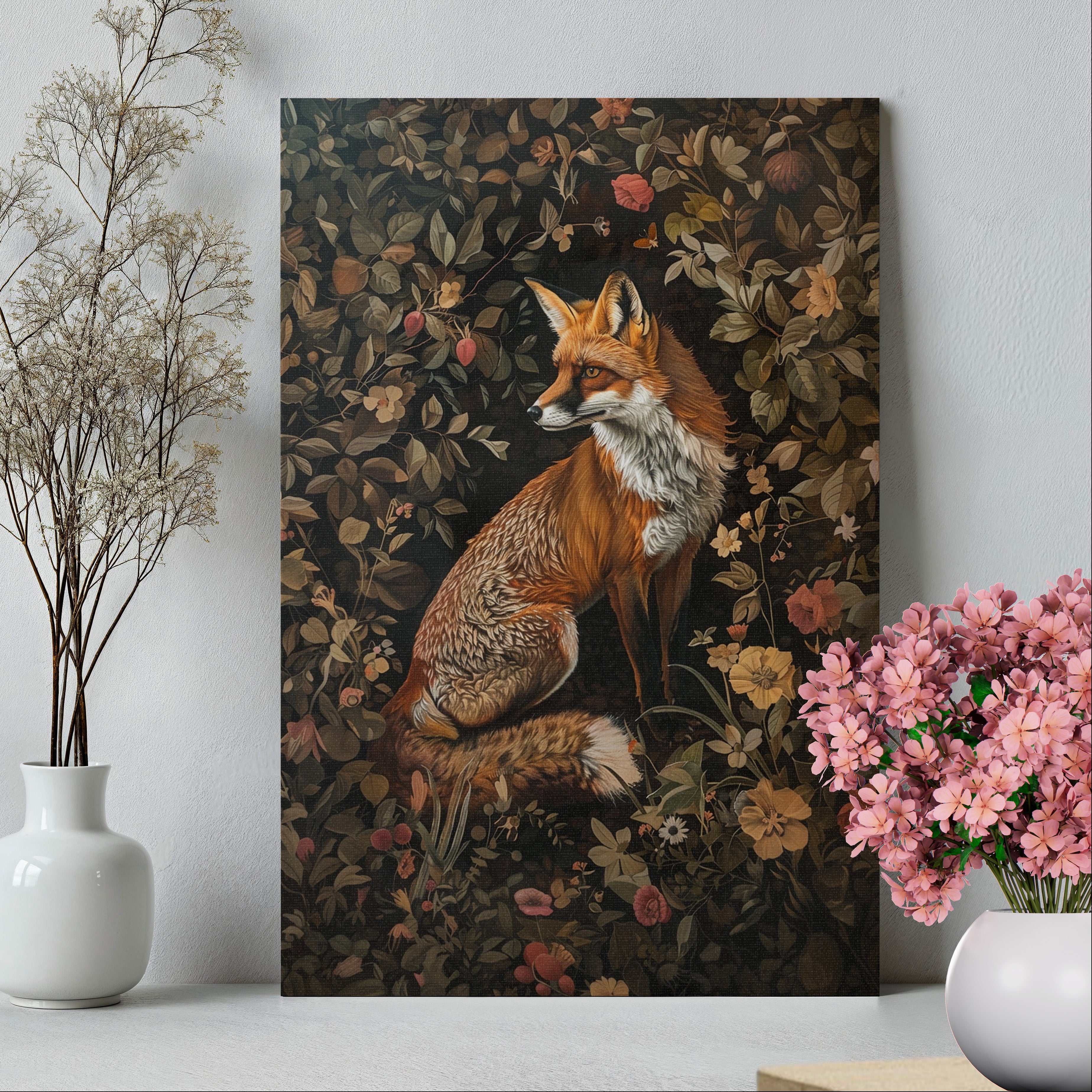 .75" Matte Canvas - Foxy Floral Fauna Fusion